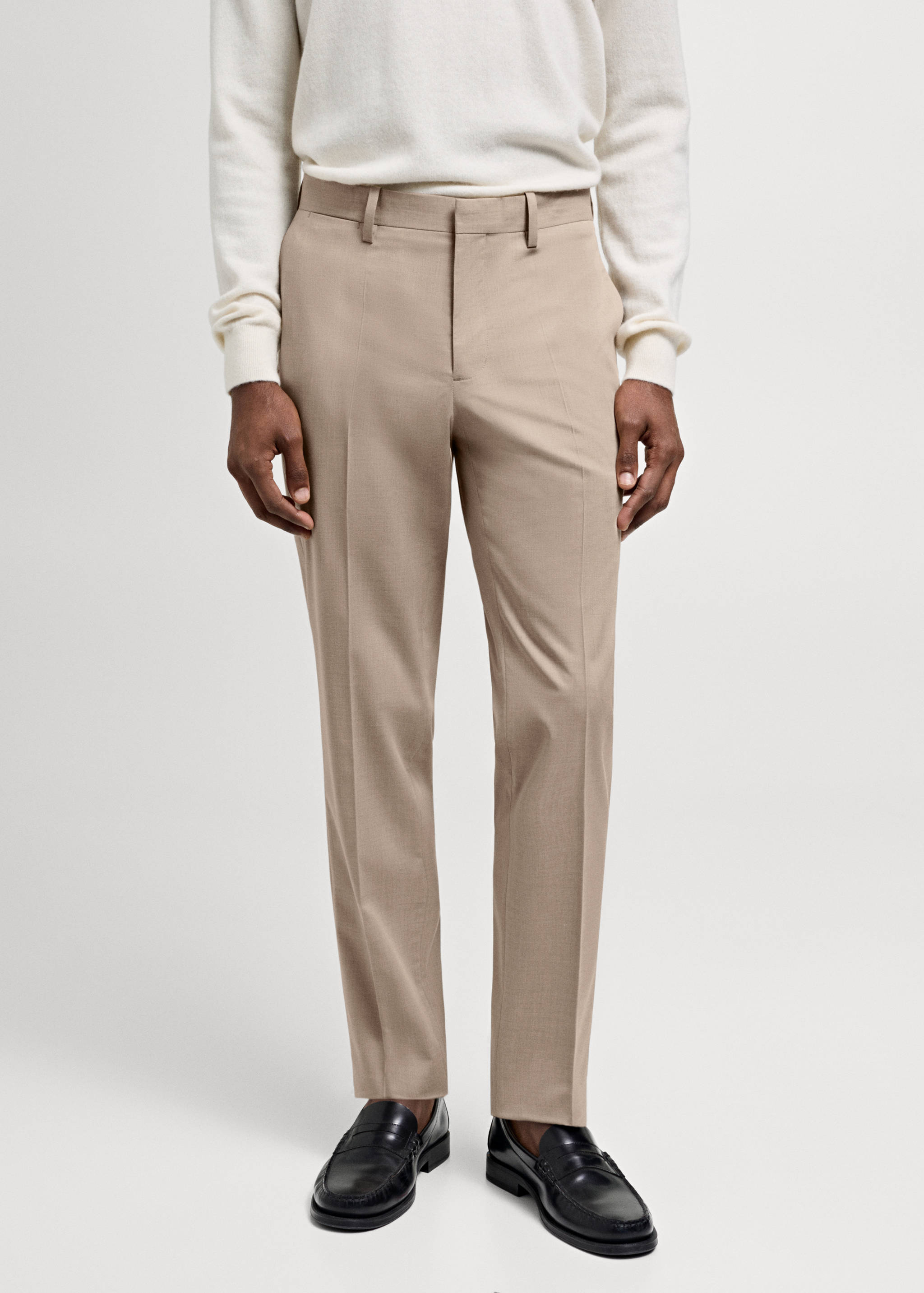 Stretch fabric super slim-fit suit trousers - Medium plane