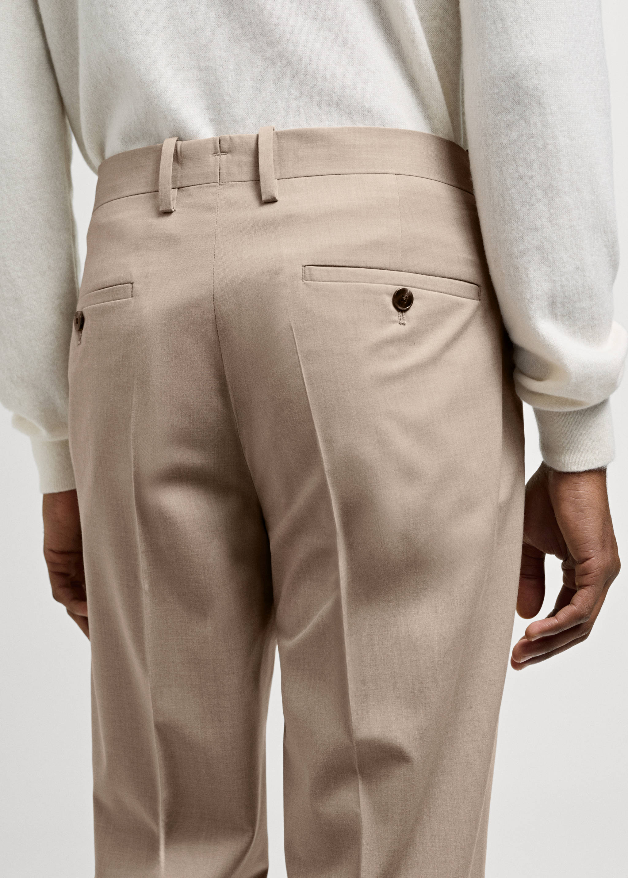Stretch fabric super slim-fit suit trousers - Details of the article 3