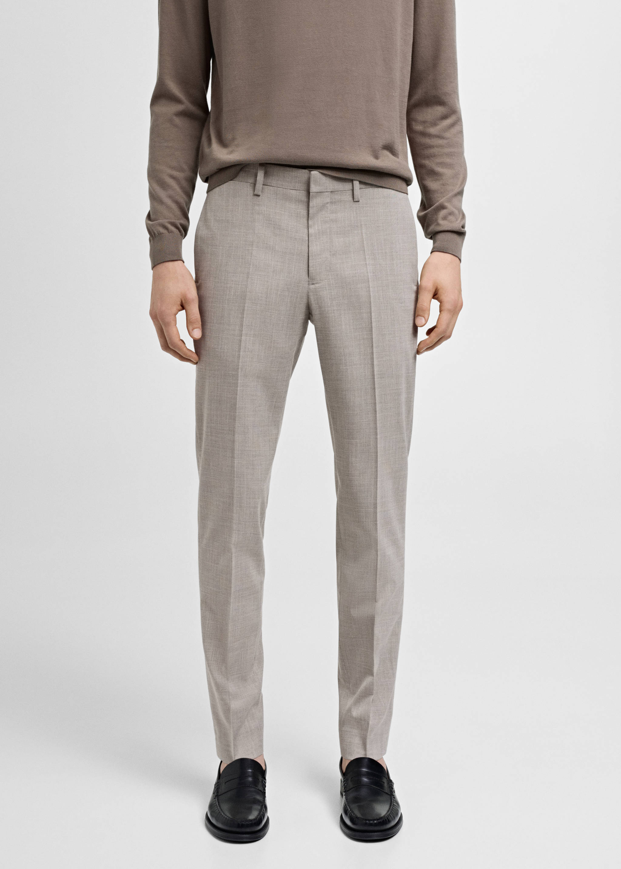 弹力面料超修身西装裤 - null