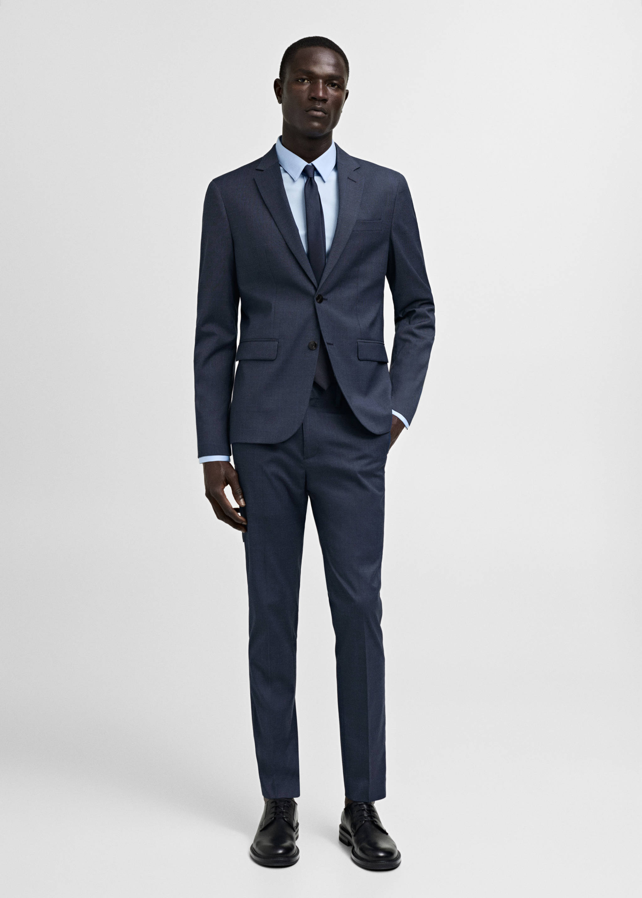 Stretch fabric super slim-fit suit trousers - General plane