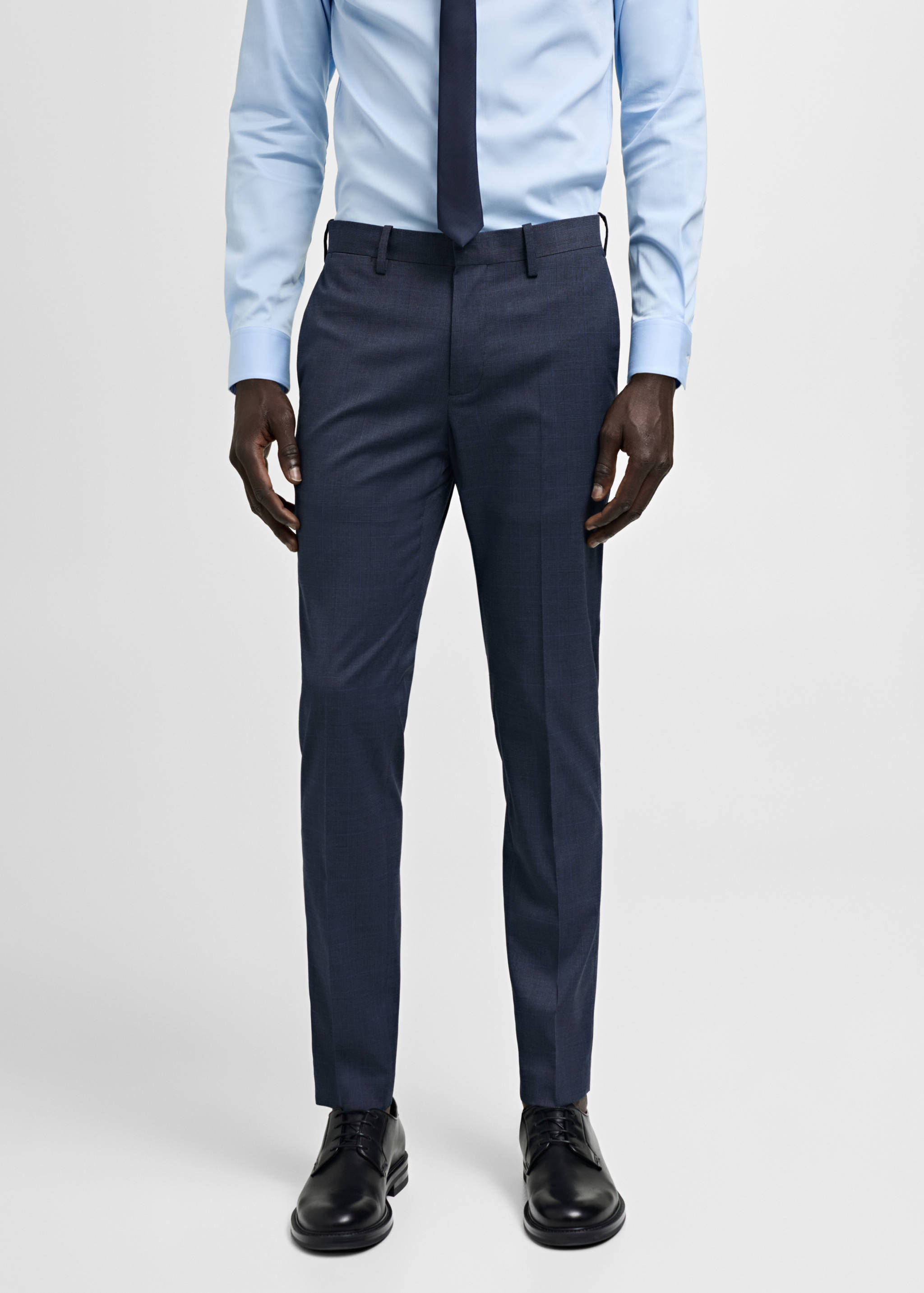 Stretch fabric super slim-fit suit trousers - Medium plane