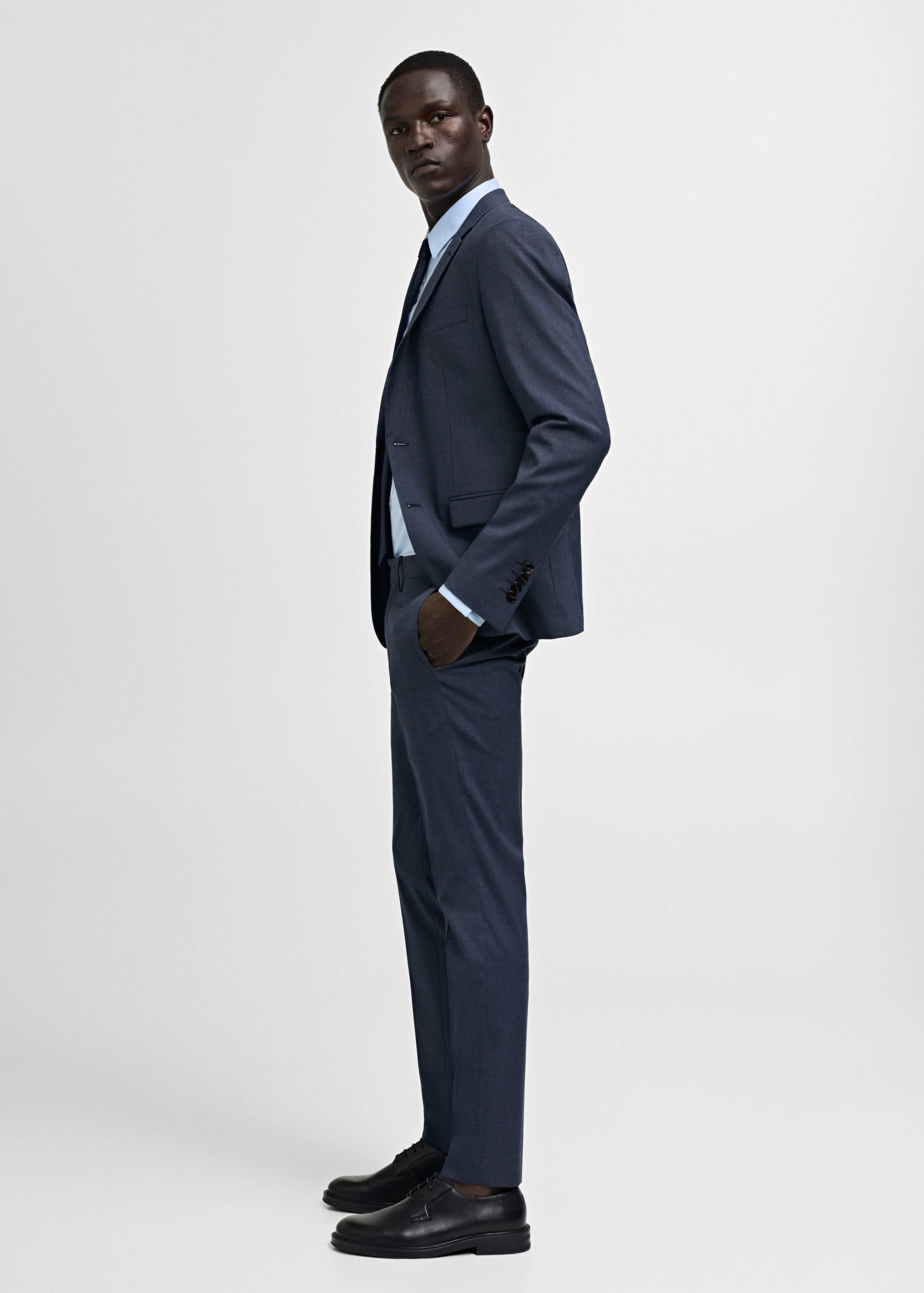 Stretch fabric super slim-fit suit trousers - Details of the article 2