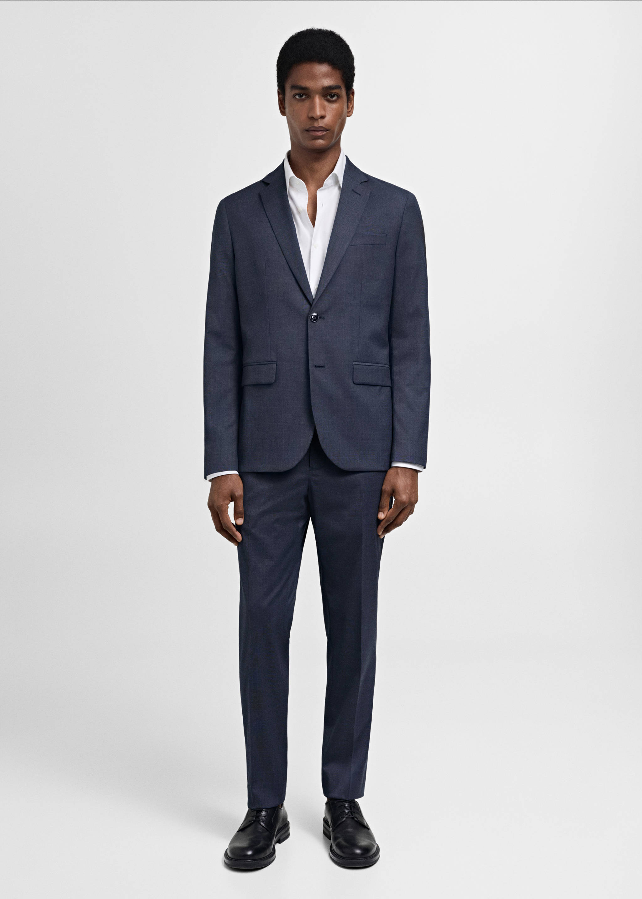 Stretch fabric super slim-fit suit trousers - General plane