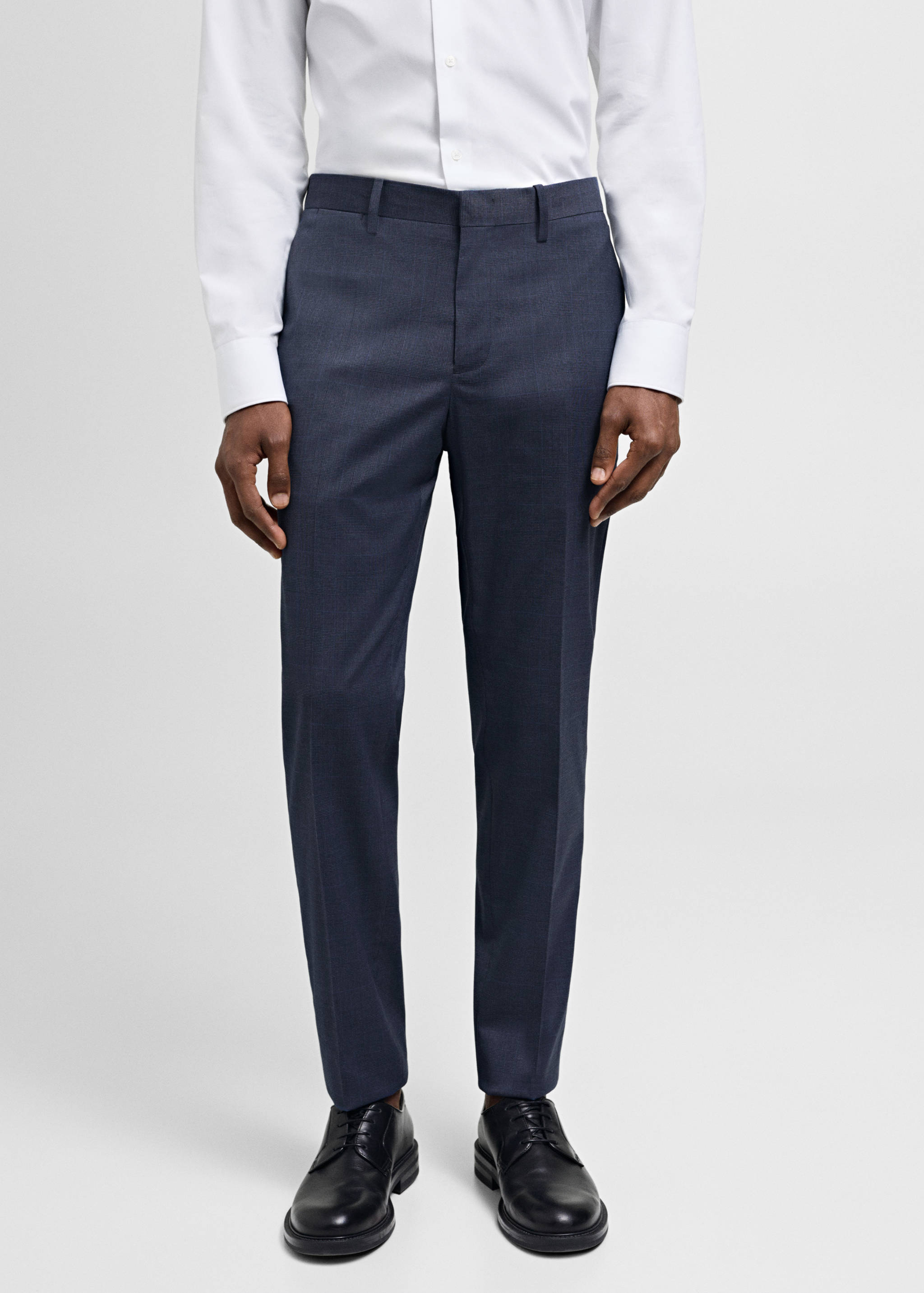 Stretch fabric super slim-fit suit trousers - Medium plane