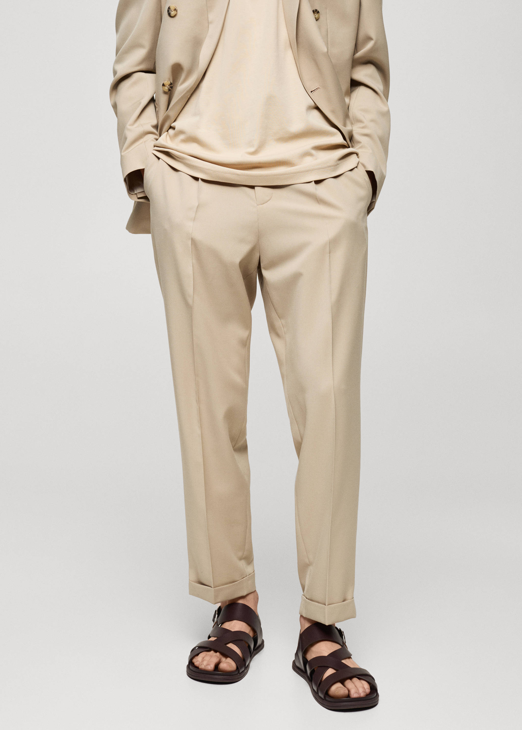 Pantalón traje regular fit - Plano medio