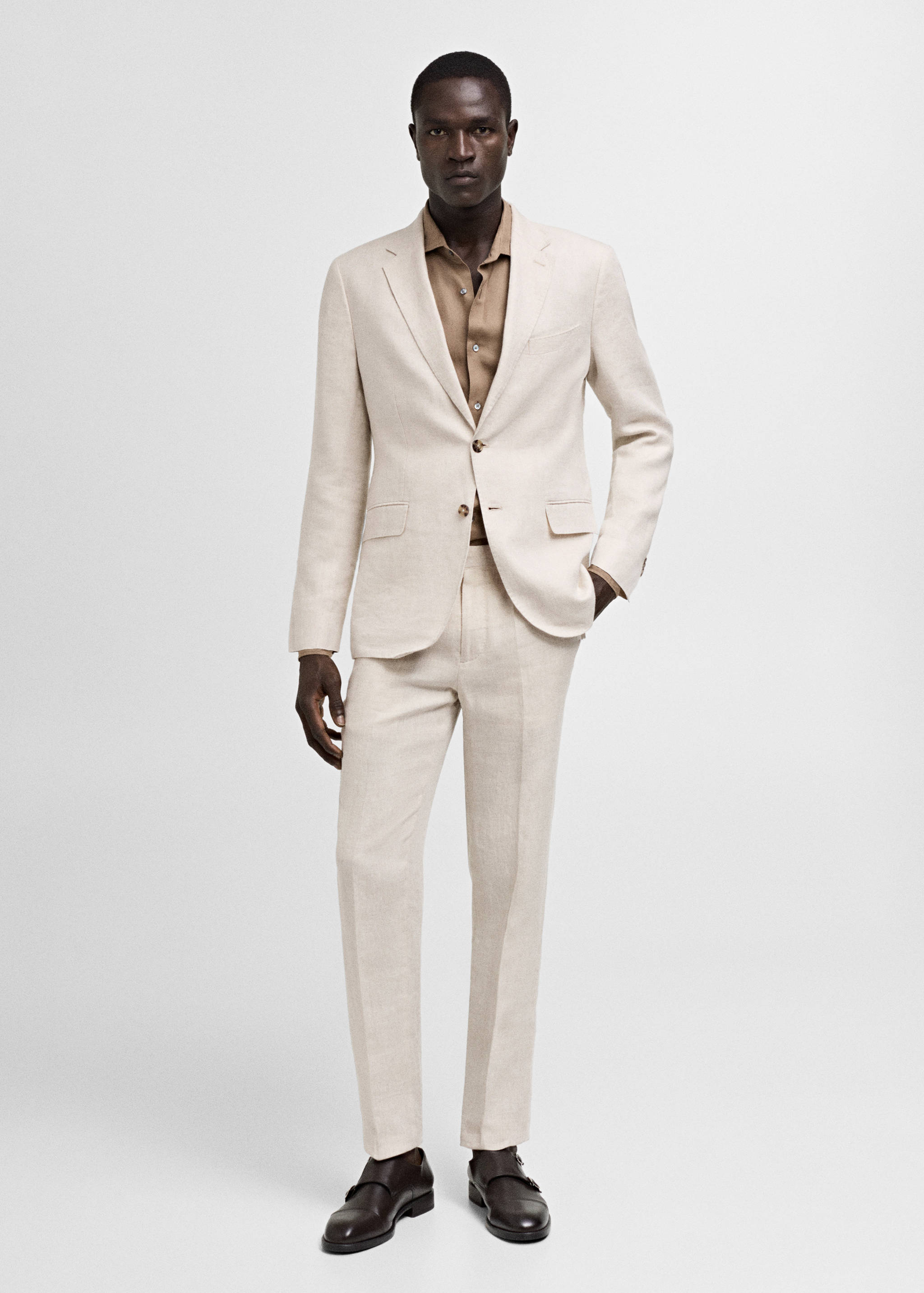 Pantalon costume slim-fit 100 % lin - Plan général