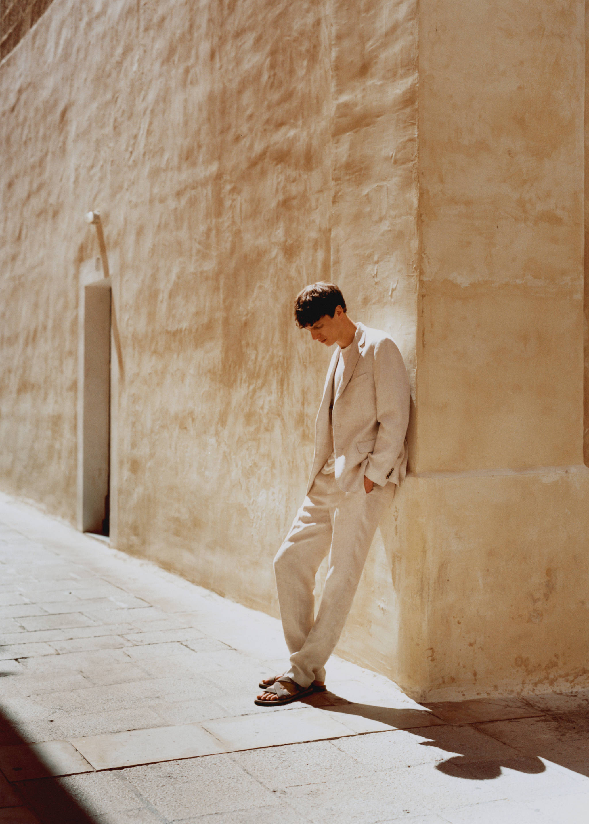 100% linen slim-fit suit pants - Details of the article 5