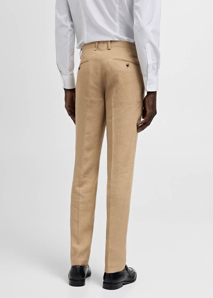 100% linen slim-fit suit trousers - thumbnail 3