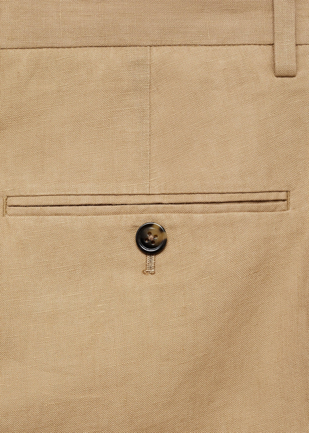 100% linen slim-fit suit trousers — Medium Brown