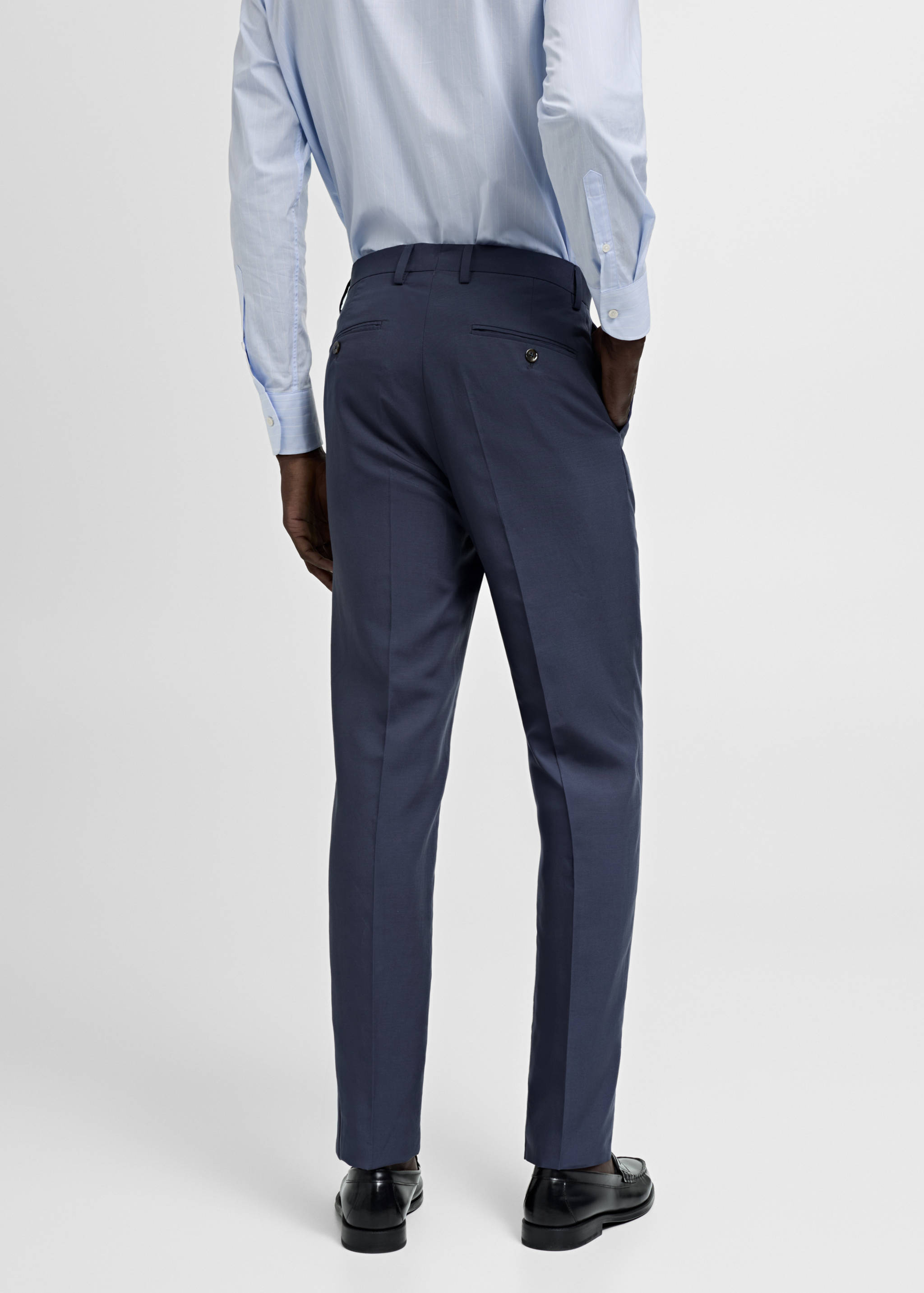 Stretch-fabric slim-fit suit trousers - Reverse of the article