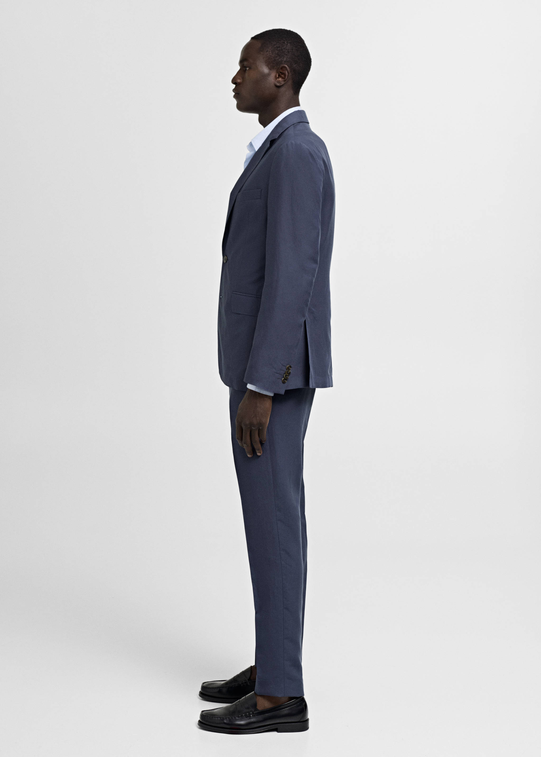 Stretch-fabric slim-fit suit trousers - Details of the article 1