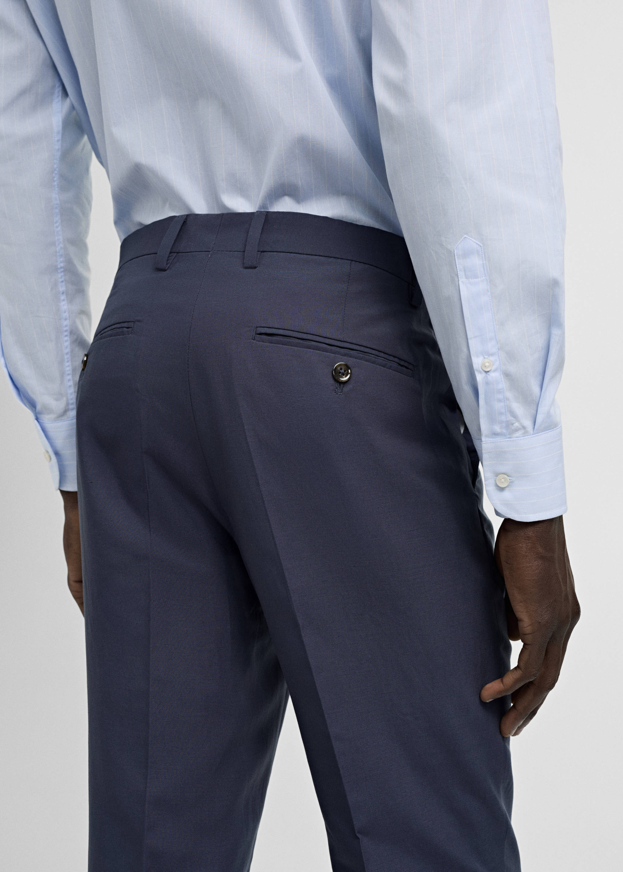 Stretch-fabric slim-fit suit trousers - Details of the article 2