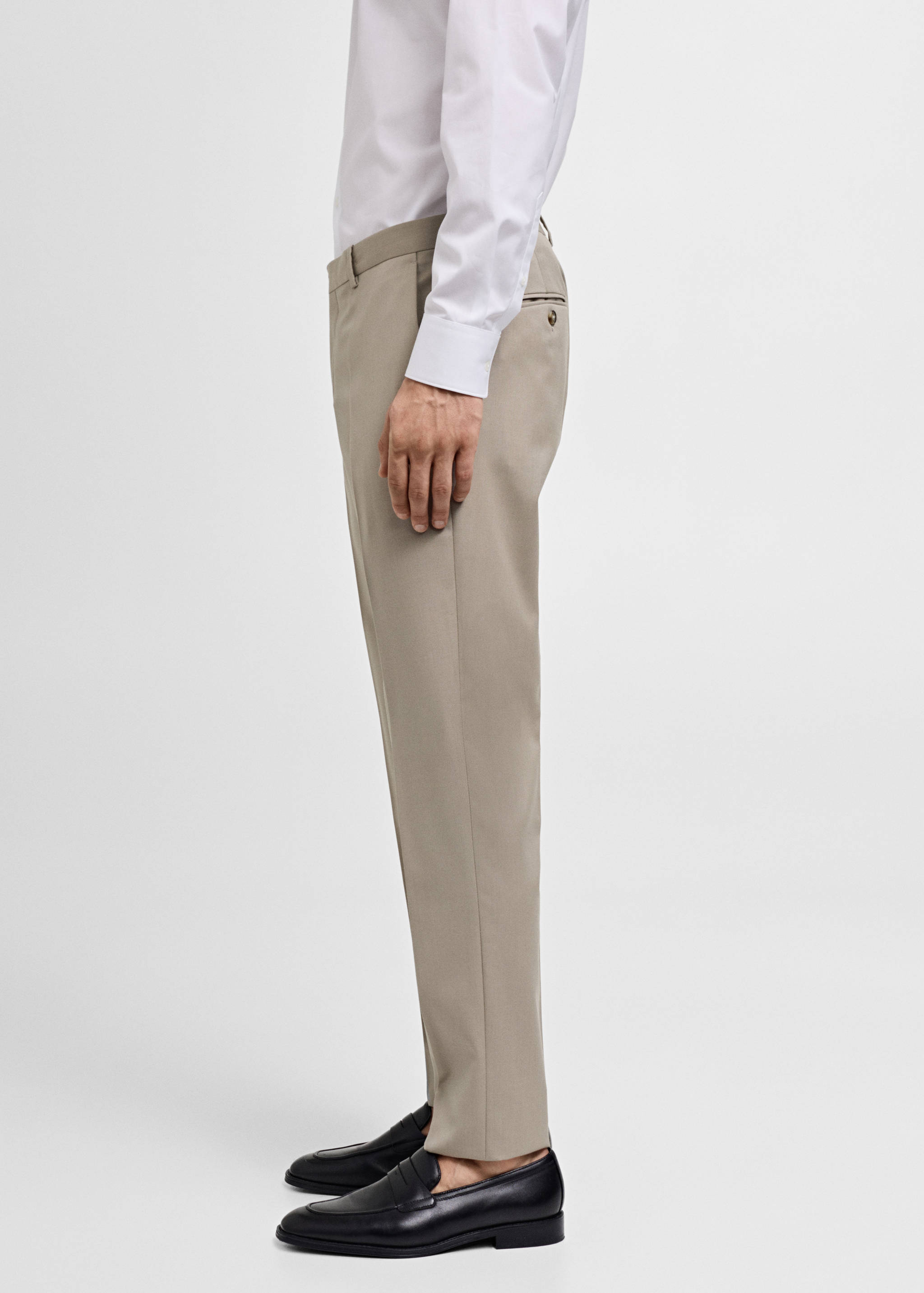 100% virgin wool slim-fit suit trousers - Details of the article 2