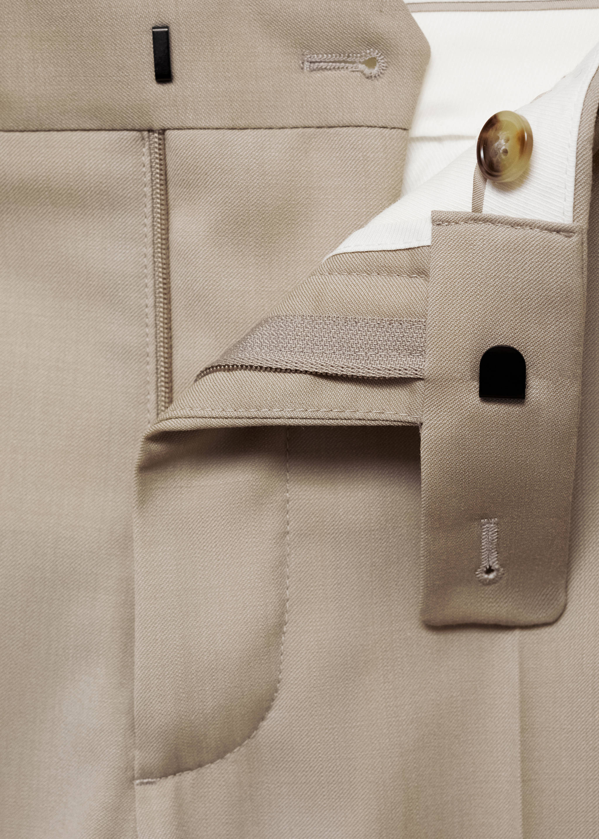 100% virgin wool slim-fit suit trousers - Details of the article 8