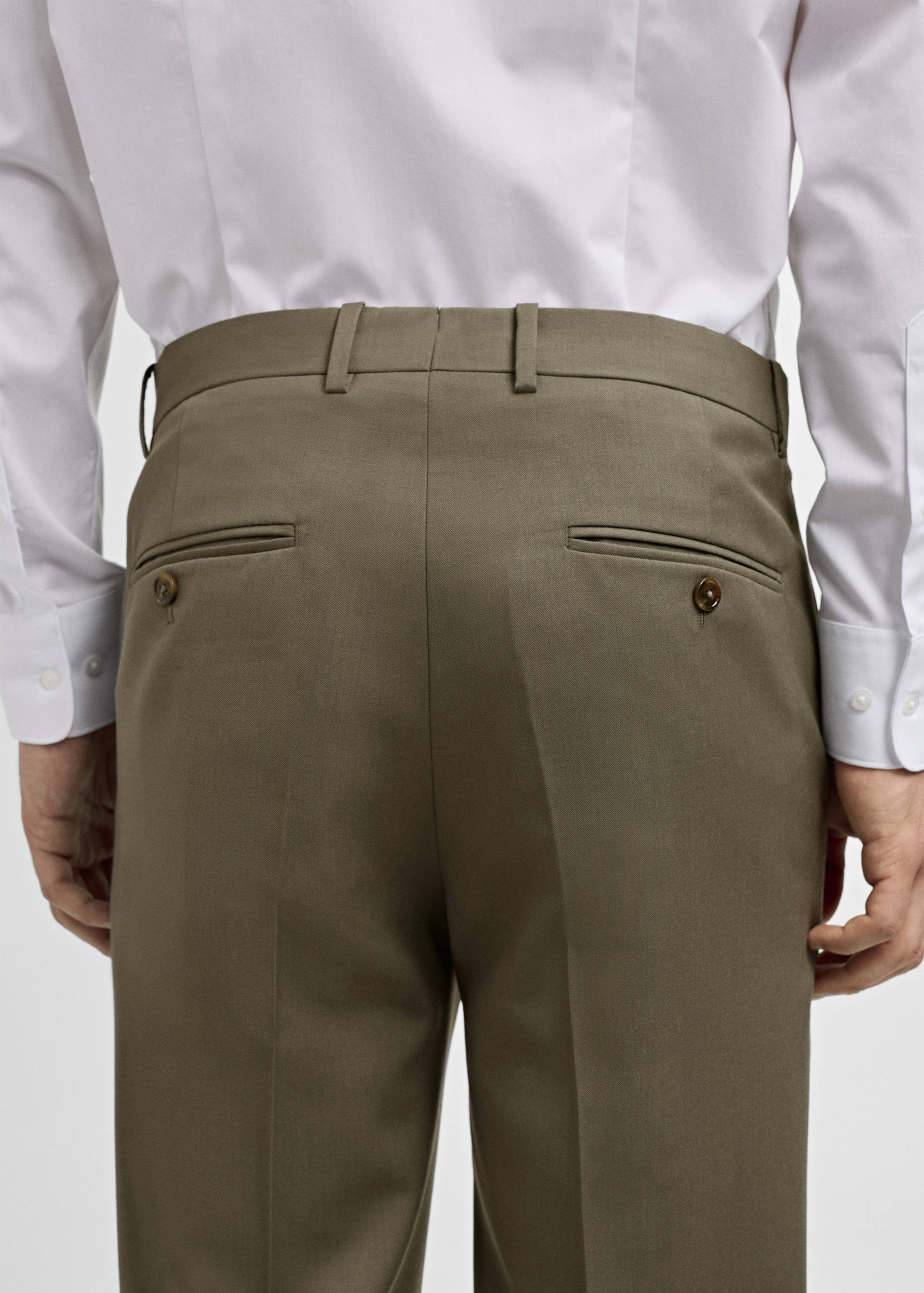 100% virgin wool slim-fit suit trousers - Details of the article 6