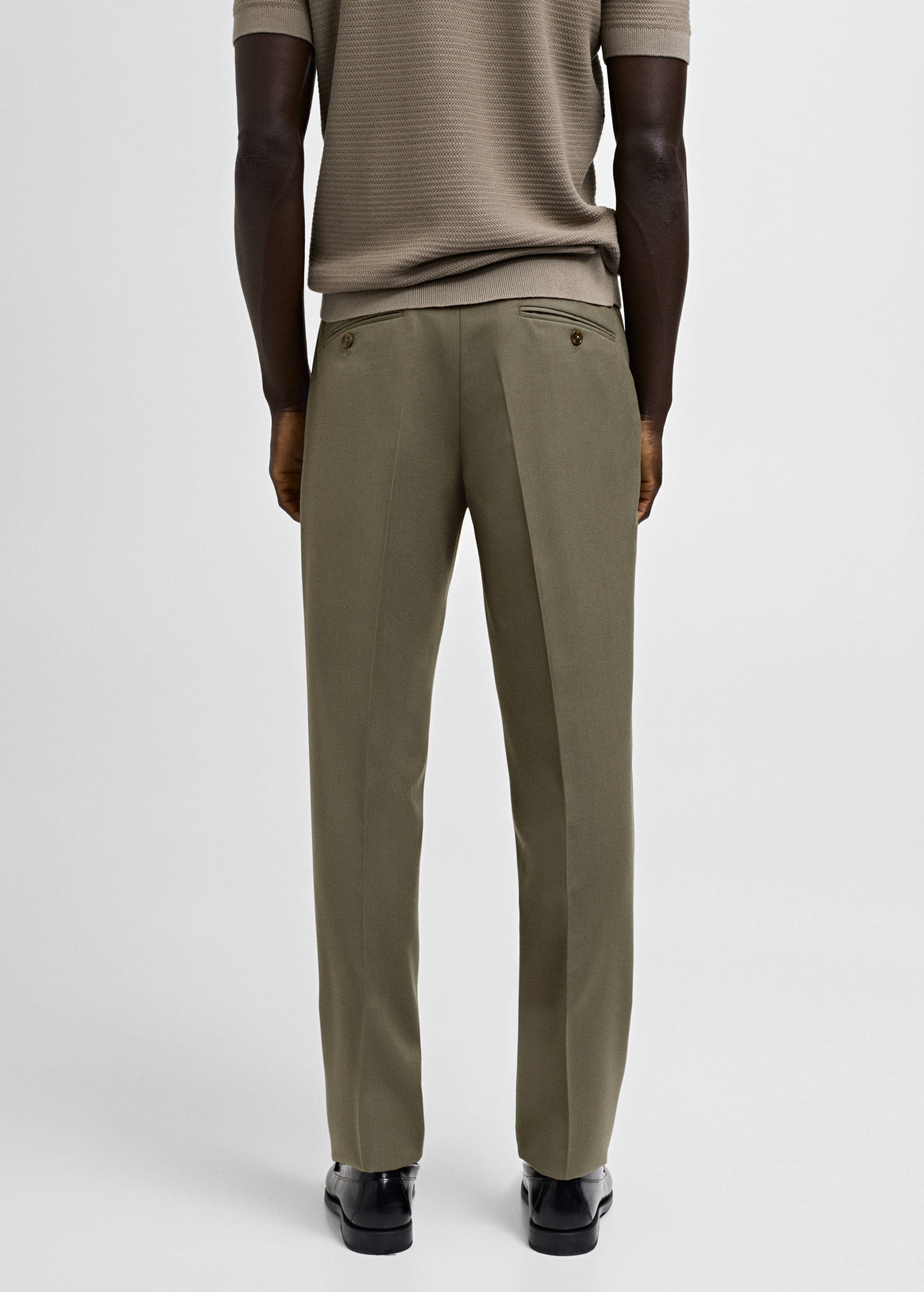 100% 纯羊毛修身西装裤 - null