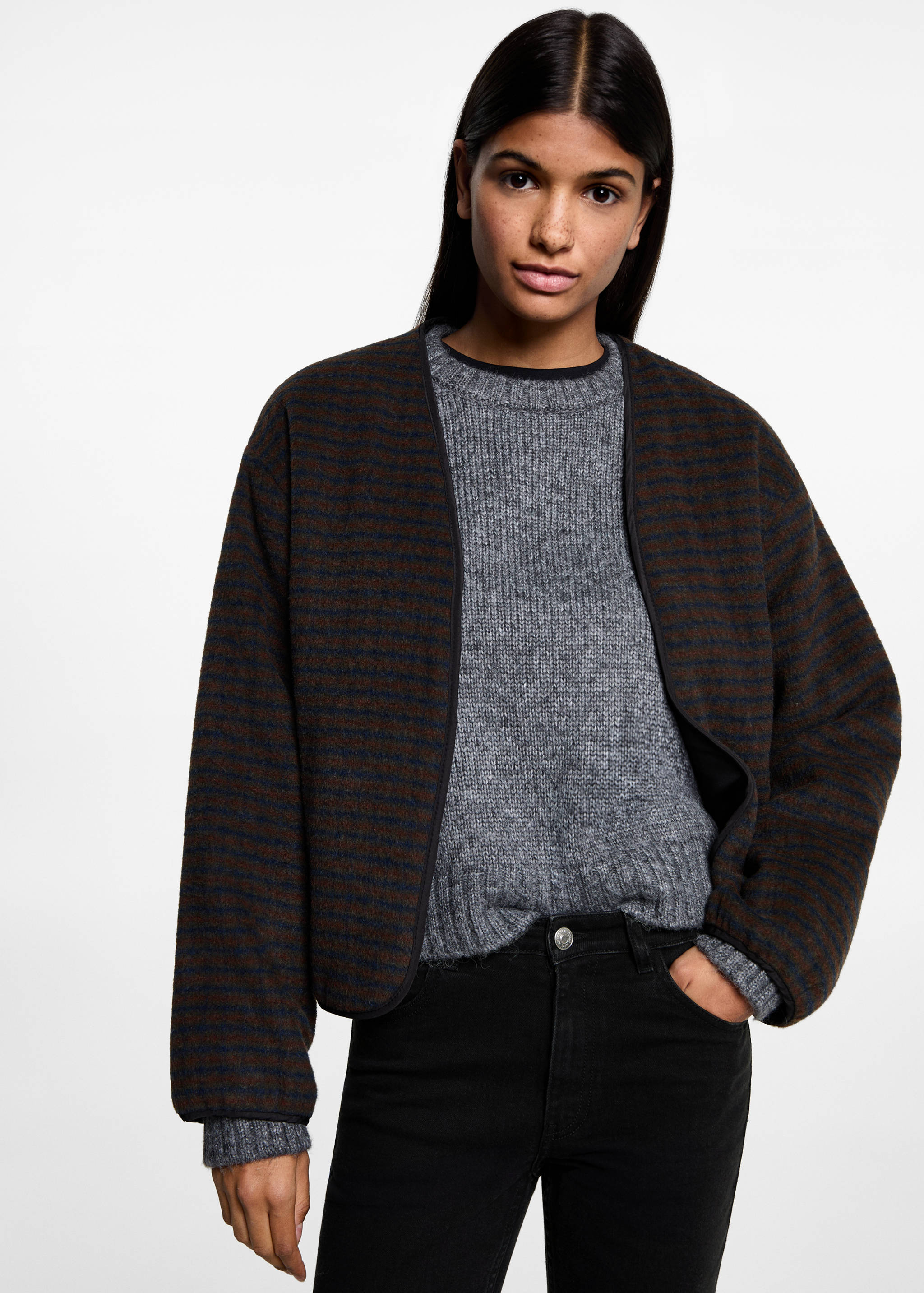 Jeans flare crop - Plano medio