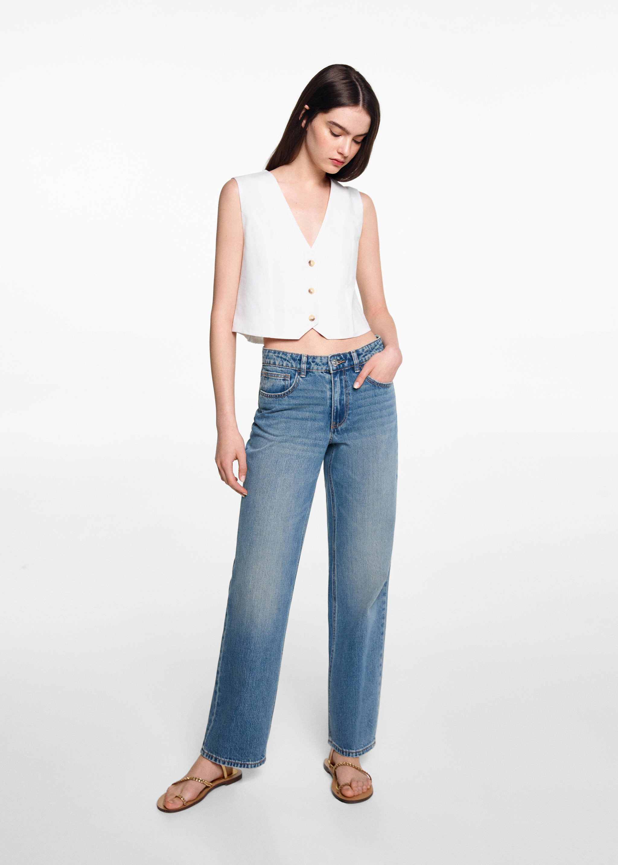 Mid-rise straight jeans - General plane