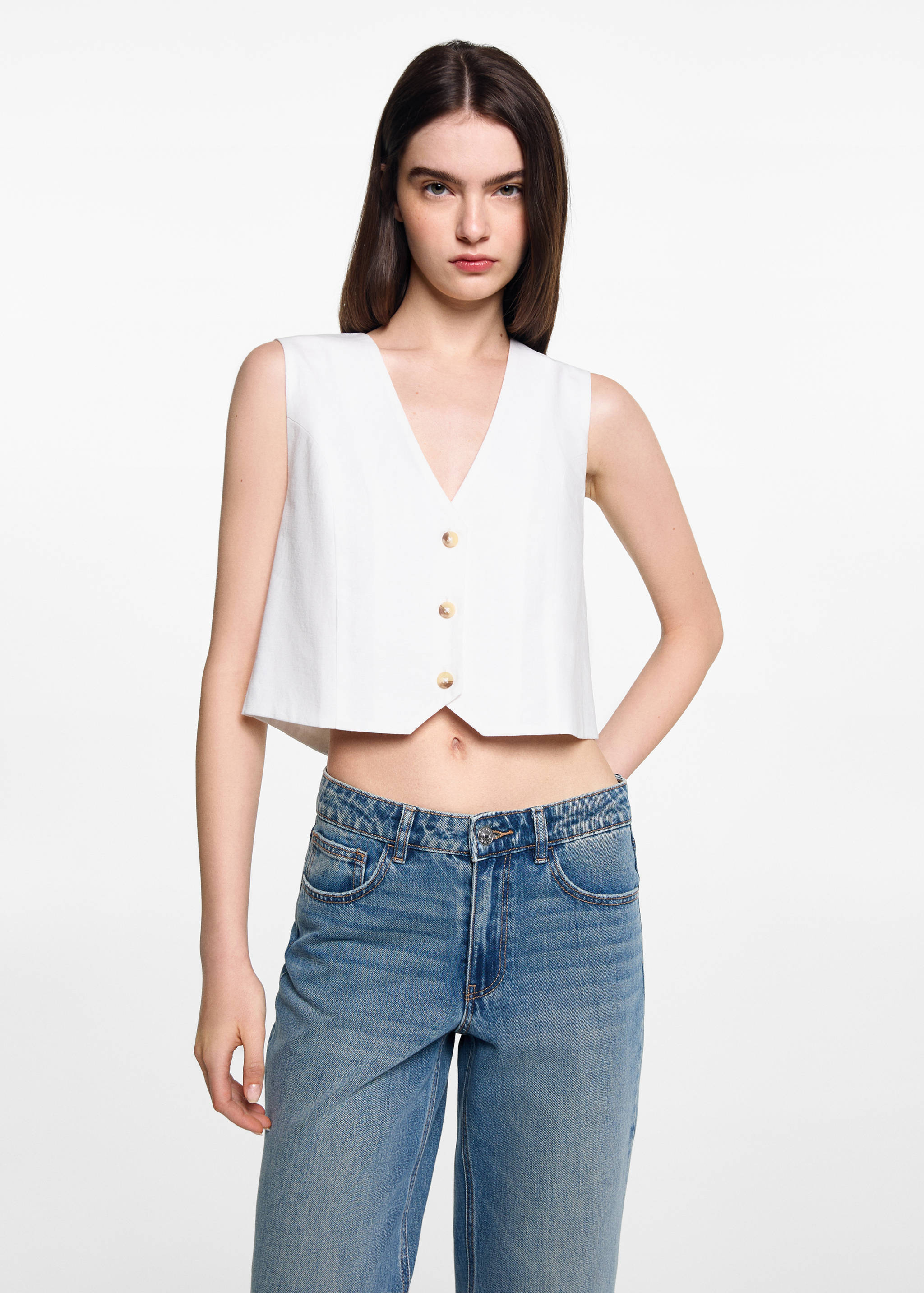 Mid-rise straight jeans - Medium plane