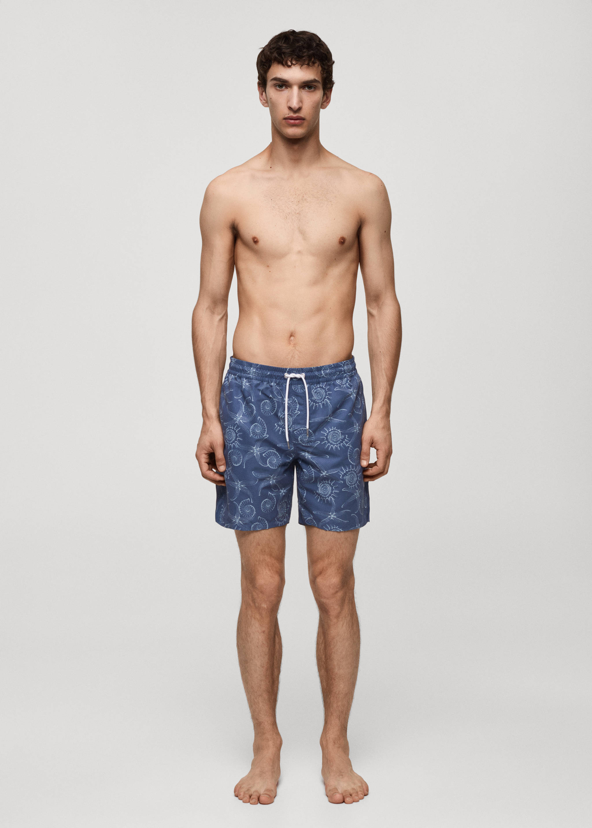 Marine-print swimsuit - General plane