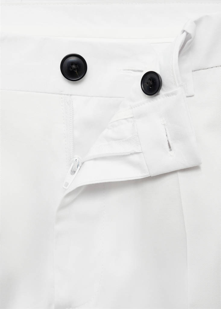 Regular fit structure cotton trousers — Off White