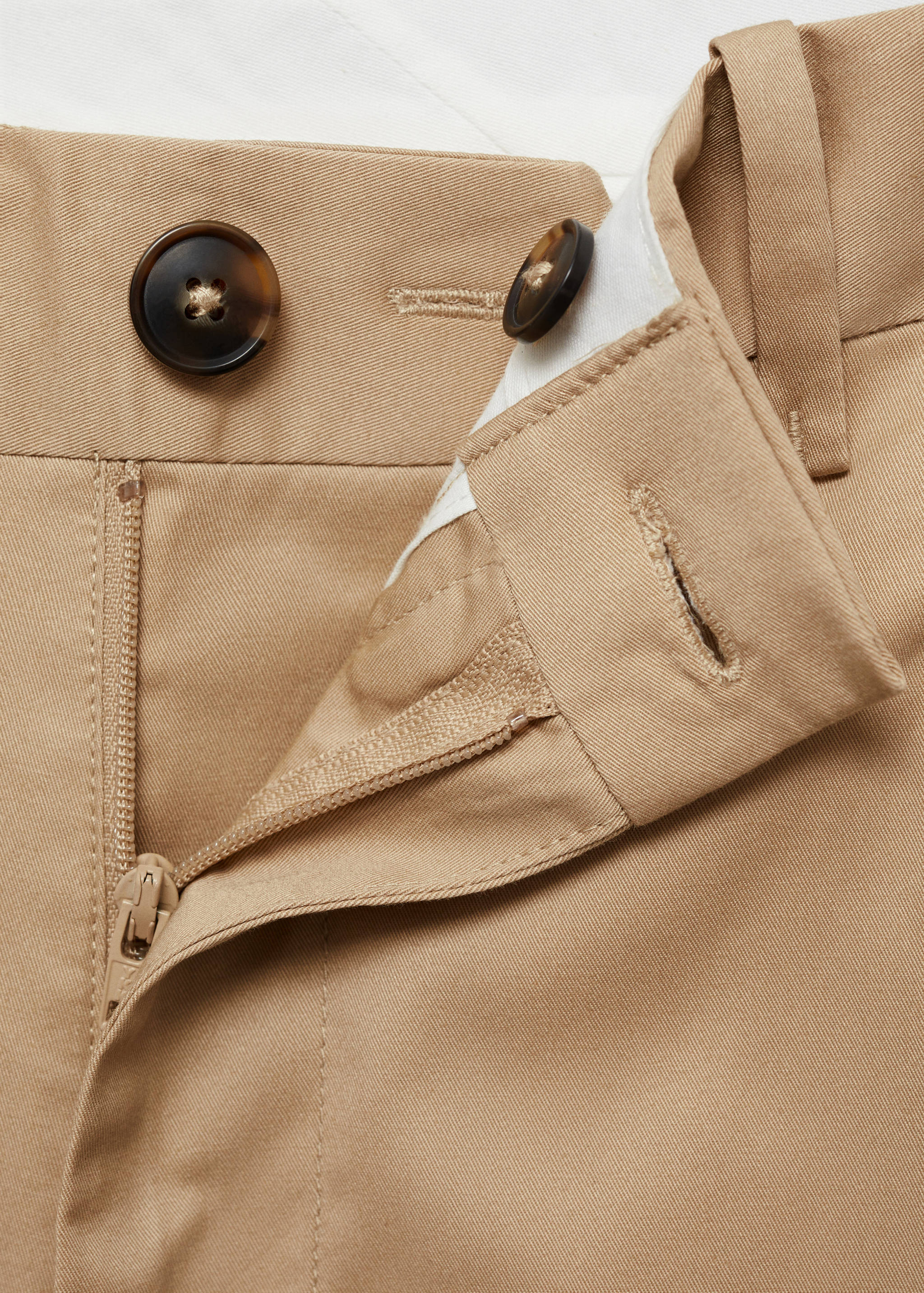 Regular fit structure cotton pants - Details of the article 8