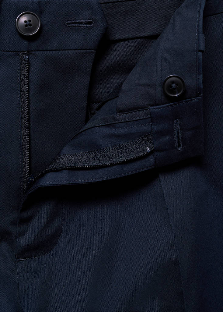 Regular fit structure cotton trousers — Dark Navy