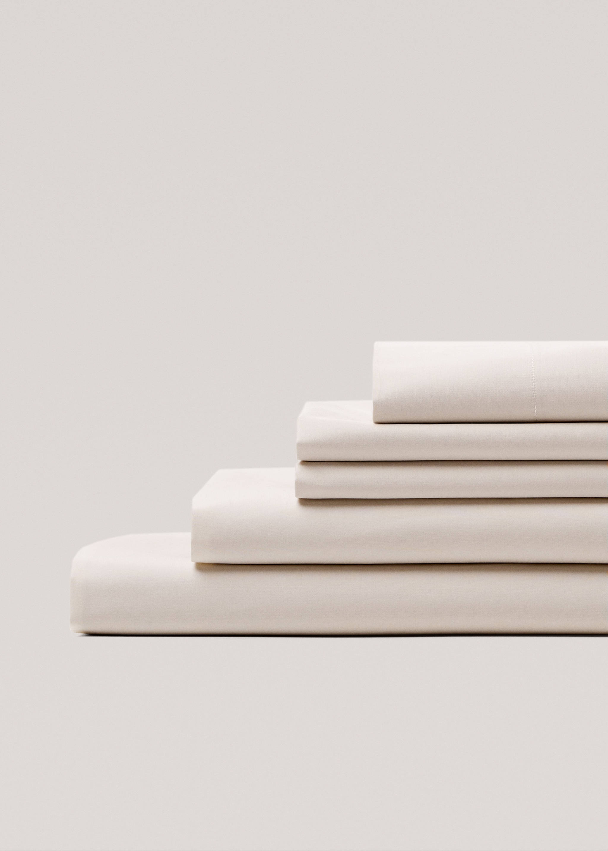 Percale cotton fitted sheet 300 threads for king bed - Details of the article 2