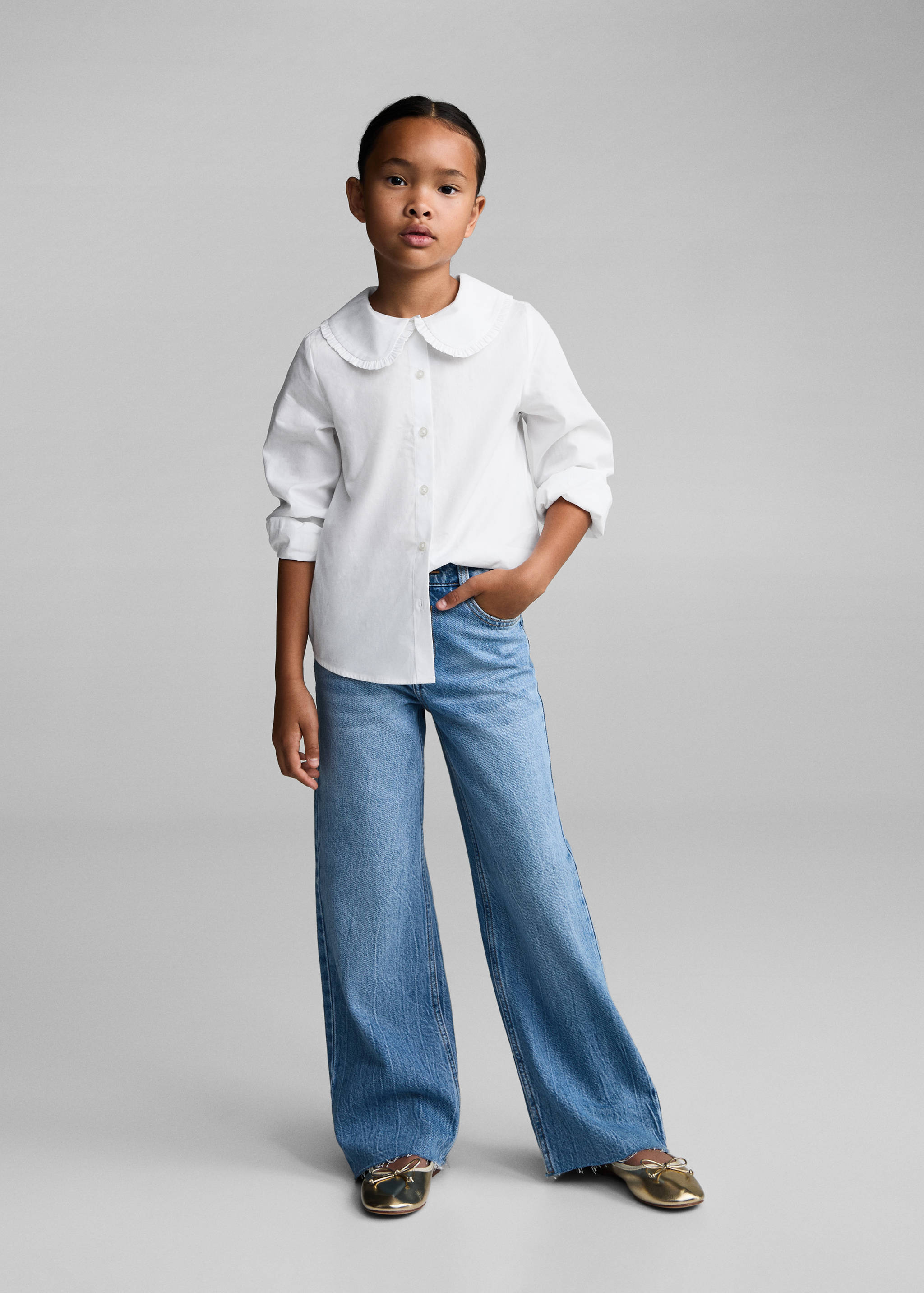 Chemise ajourée col Claudine - Plan général