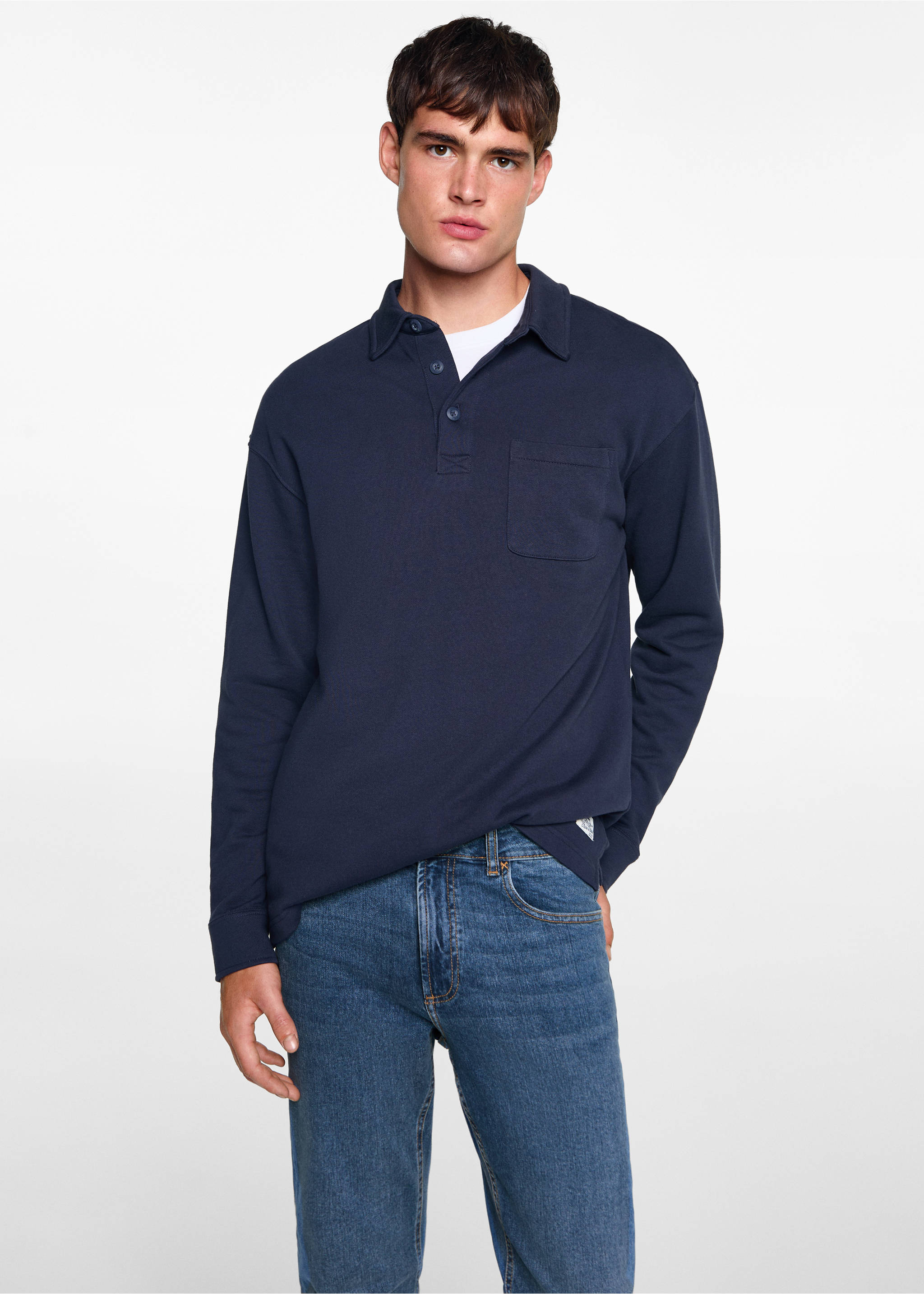 Джинсы slim fit - Средний план, Темно-синий. Ref: 77001511-00.
