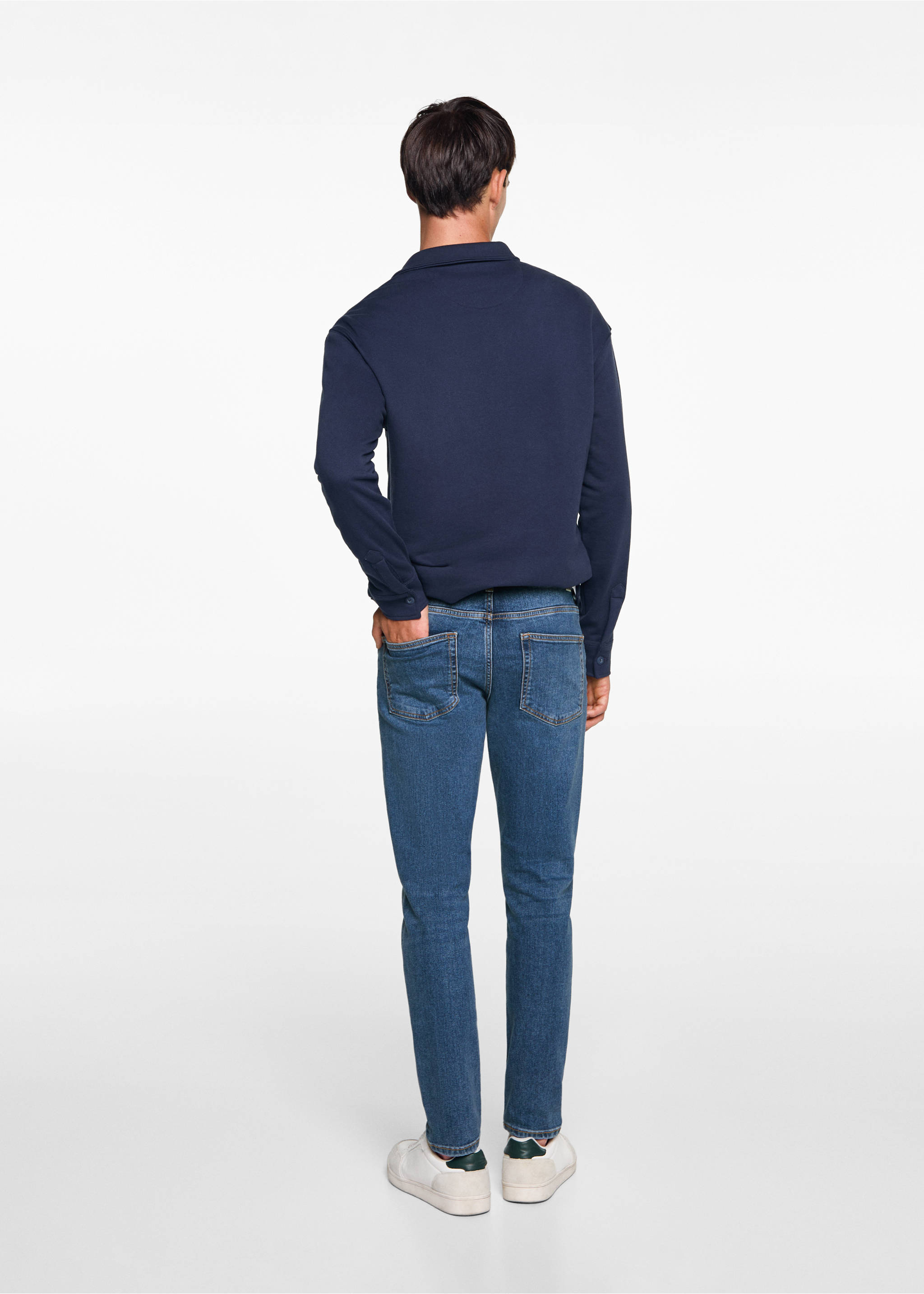 Джинсы slim fit - Обратная сторона изделия, Темно-синий. Ref: 77001511-00.