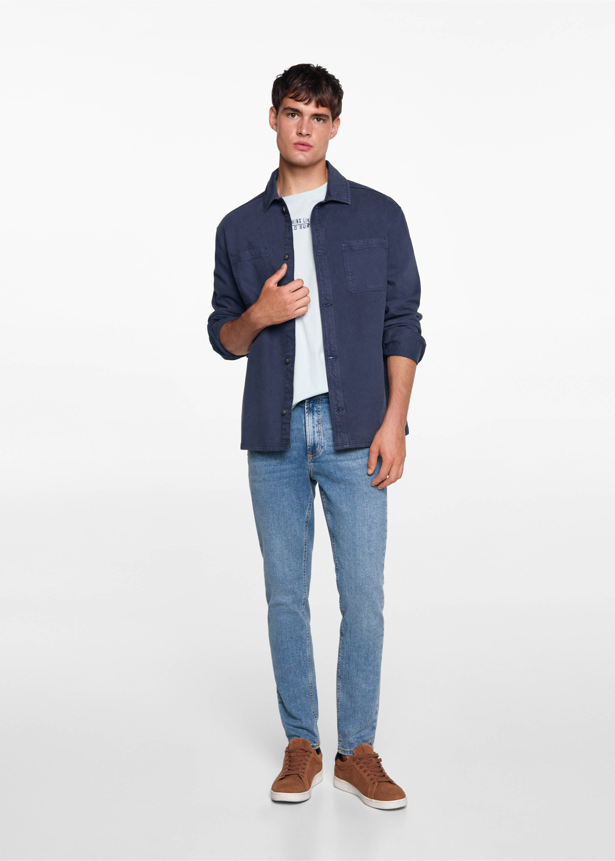 Джинсы slim fit - Общий план, Синий средний. Ref: 77001514-00.