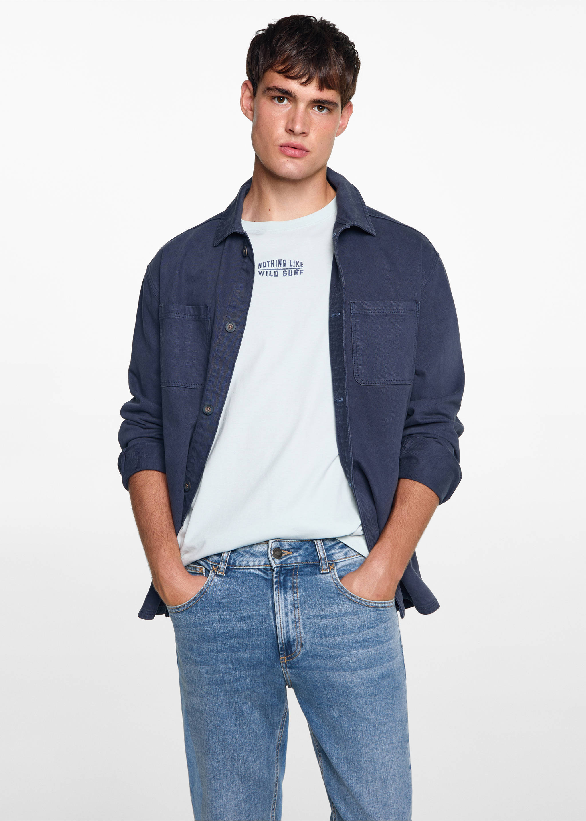 Джинсы slim fit - Средний план, Синий средний. Ref: 77001514-00.