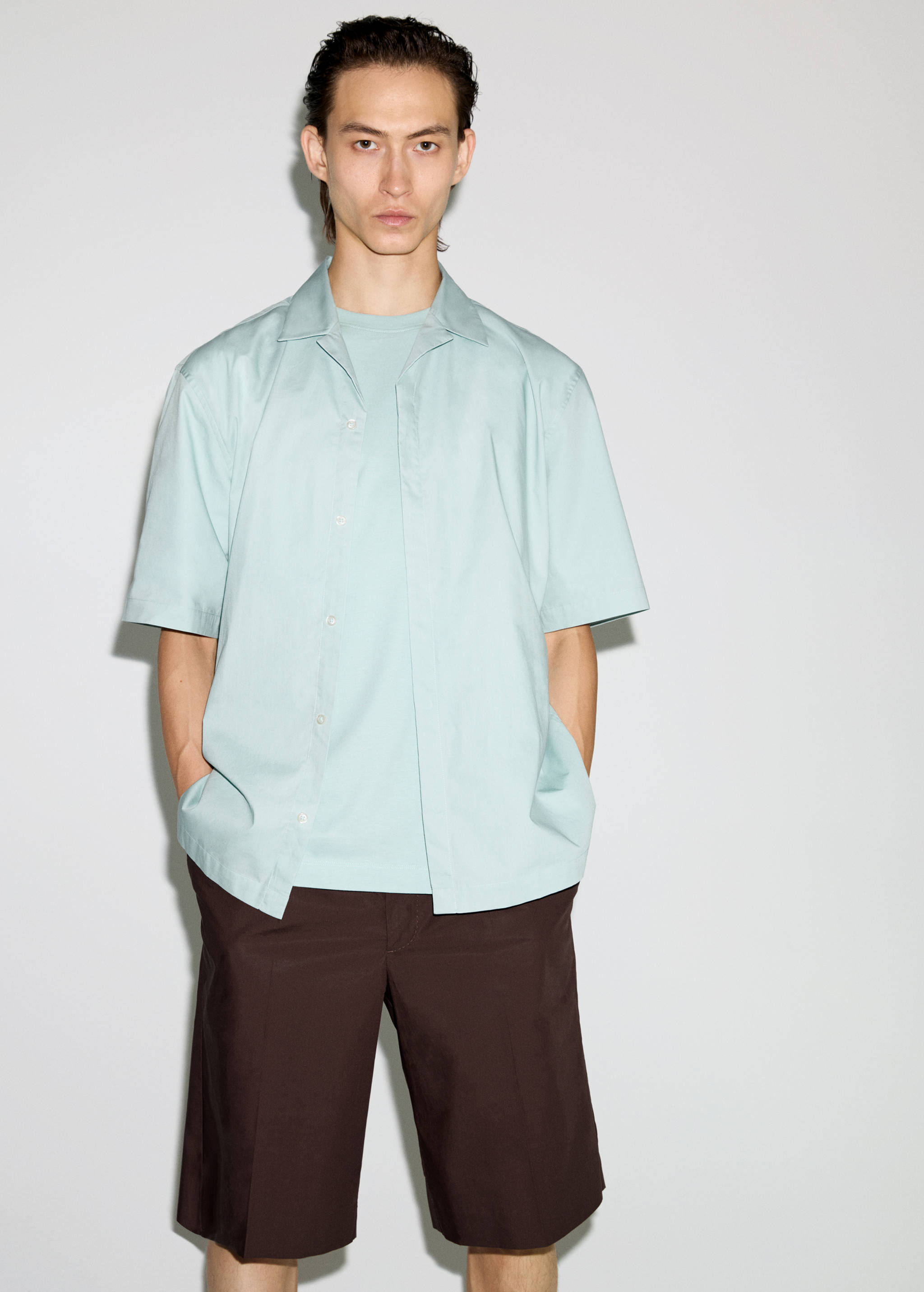 100% cotton bowling-collar shirt - Details of the article 3