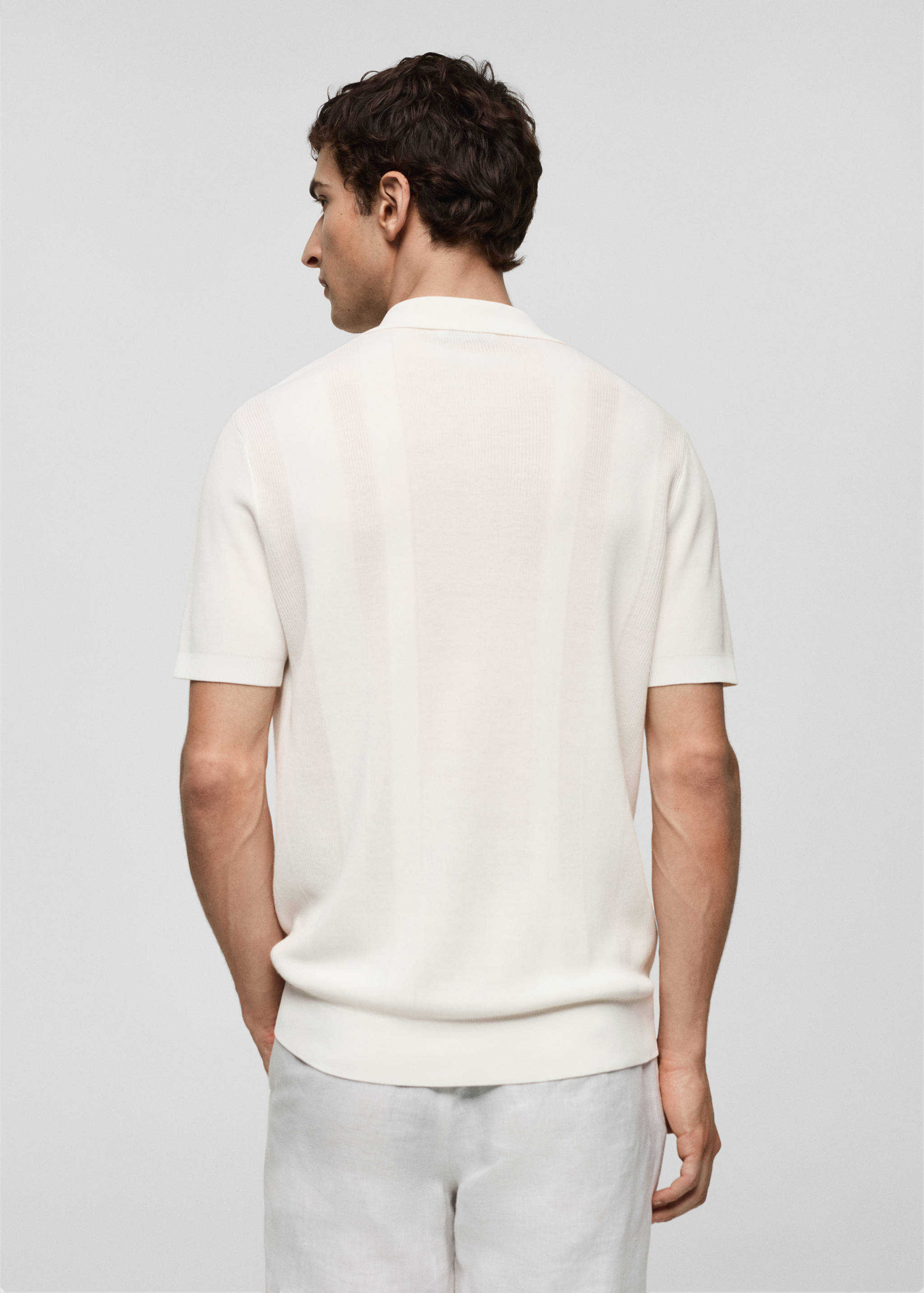 Ribbed knit polo shirt - Reverse of the article