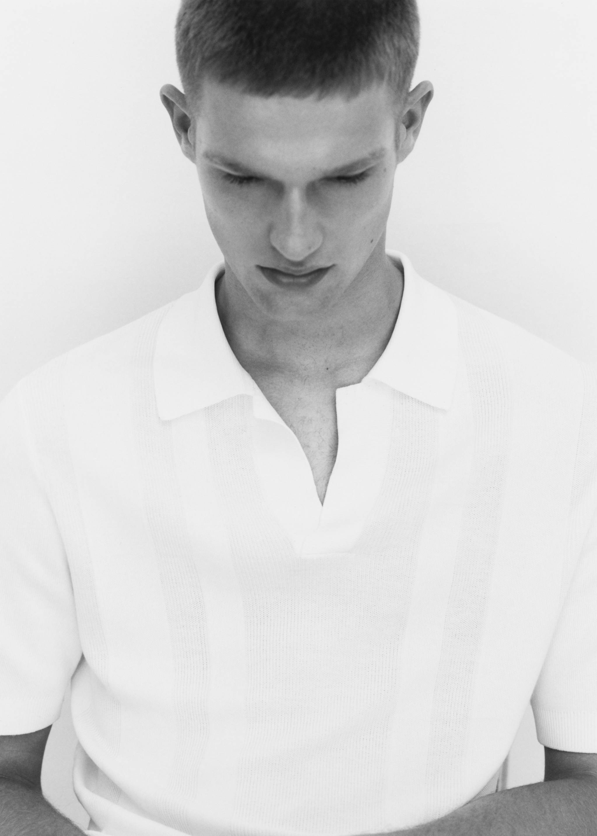 Ribbed knit polo shirt - Details of the article 5