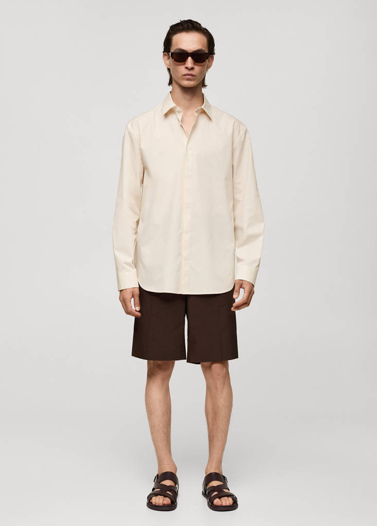 MANGO MAN - Chemise regular-fit 100 % coton écru - S