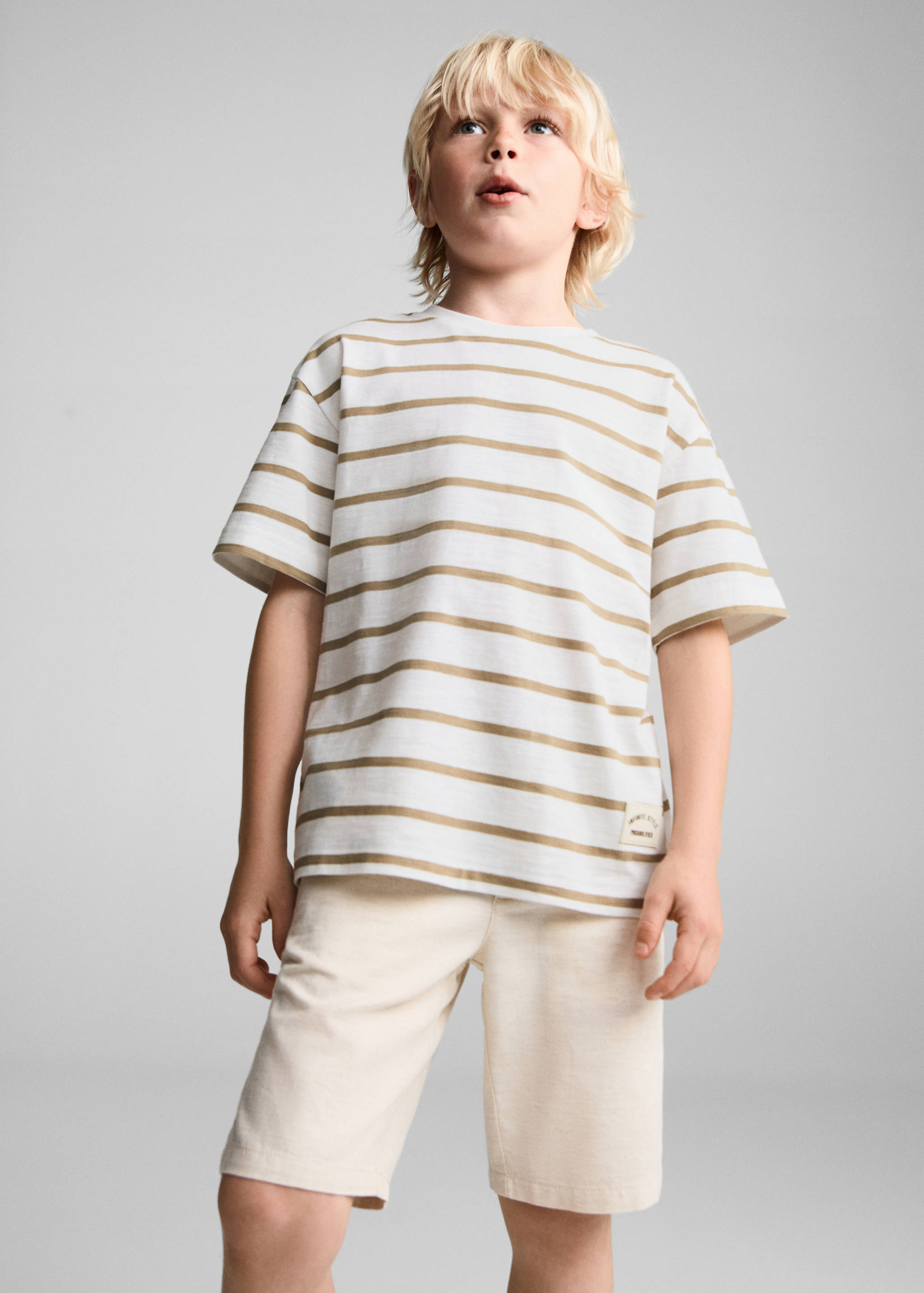 Striped cotton T-shirt - Medium plane