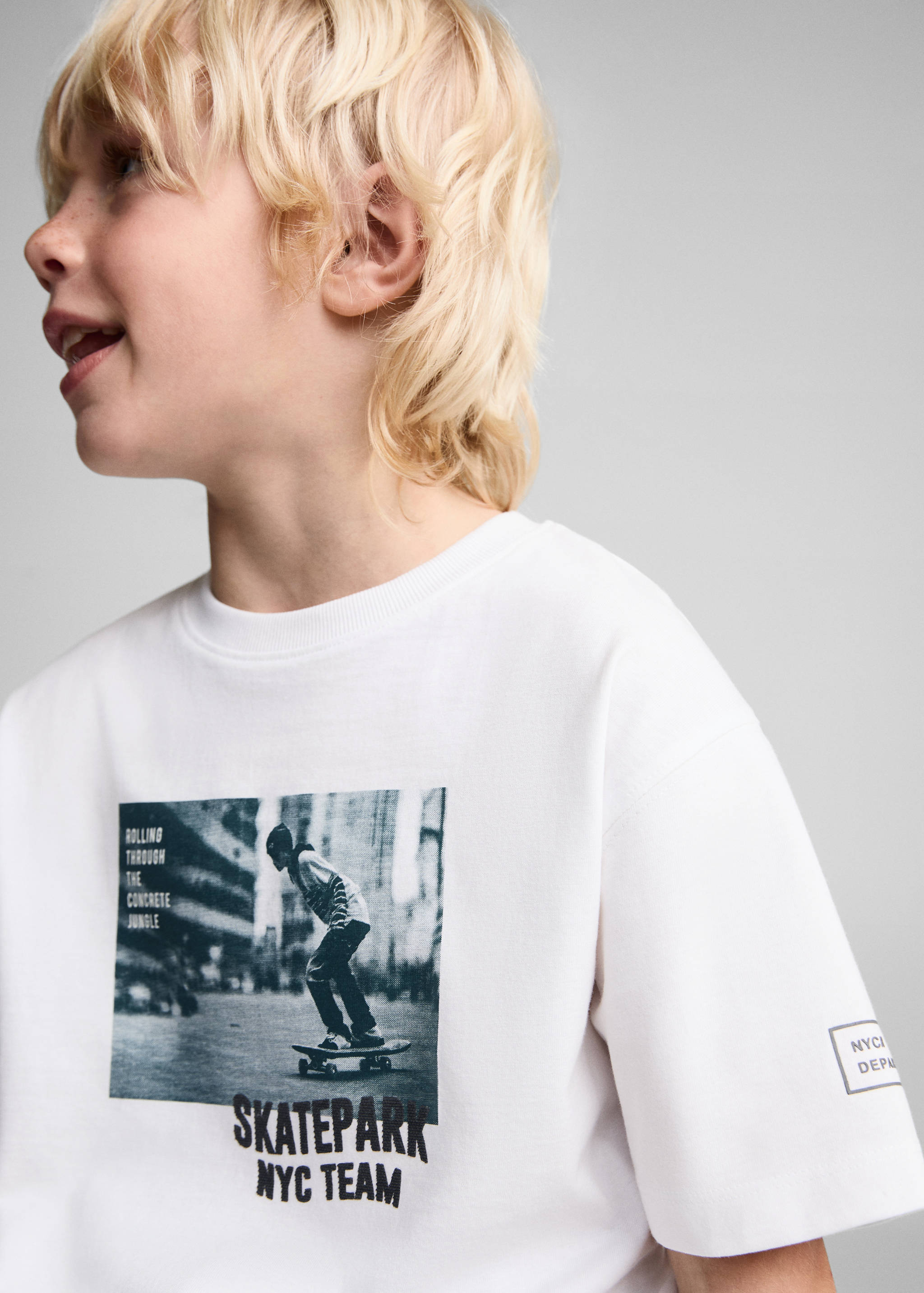 Printed cotton-blend t-shirt - Details of the article 1