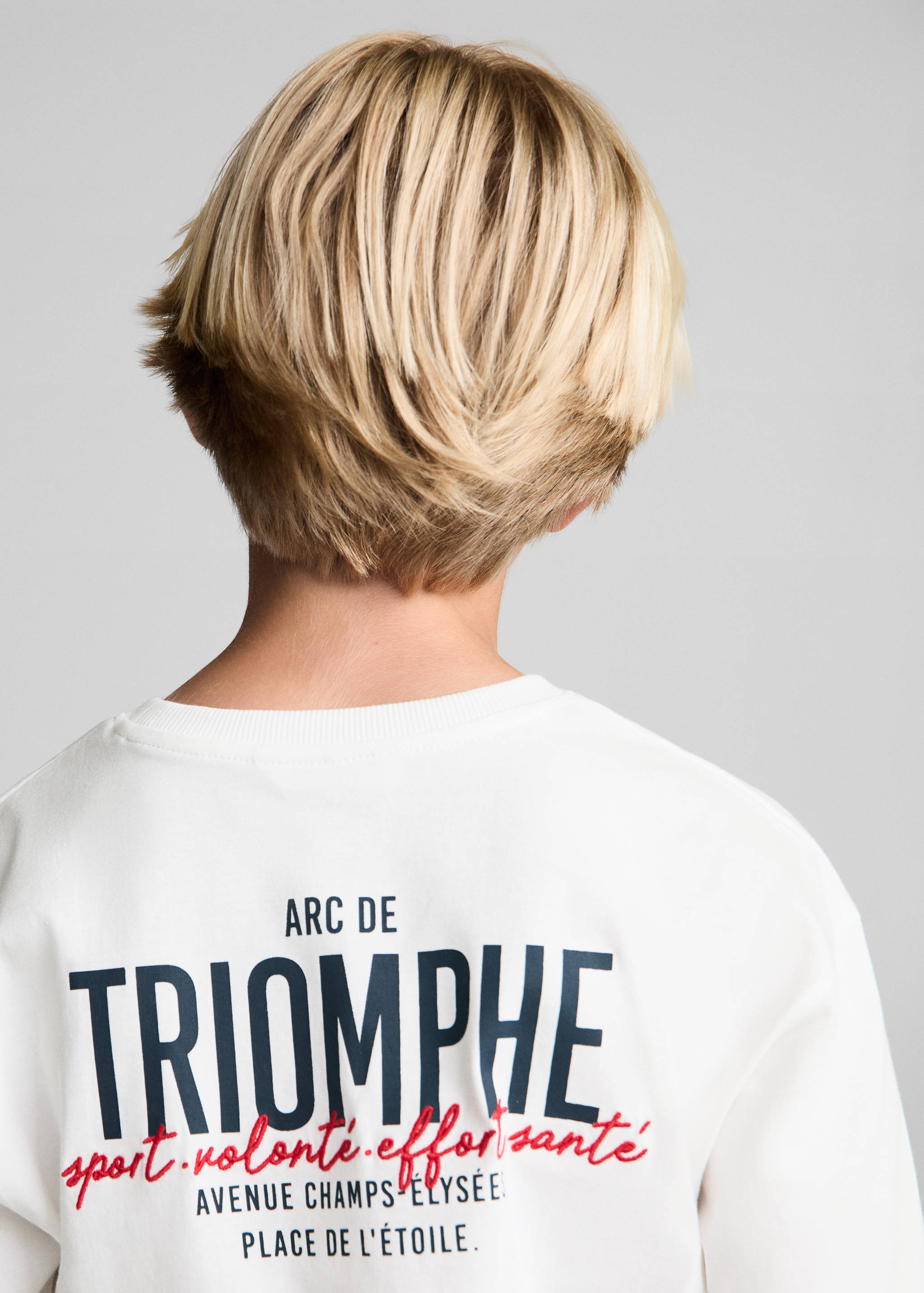 Embroidered detail cotton T-shirt - Reverse of the article