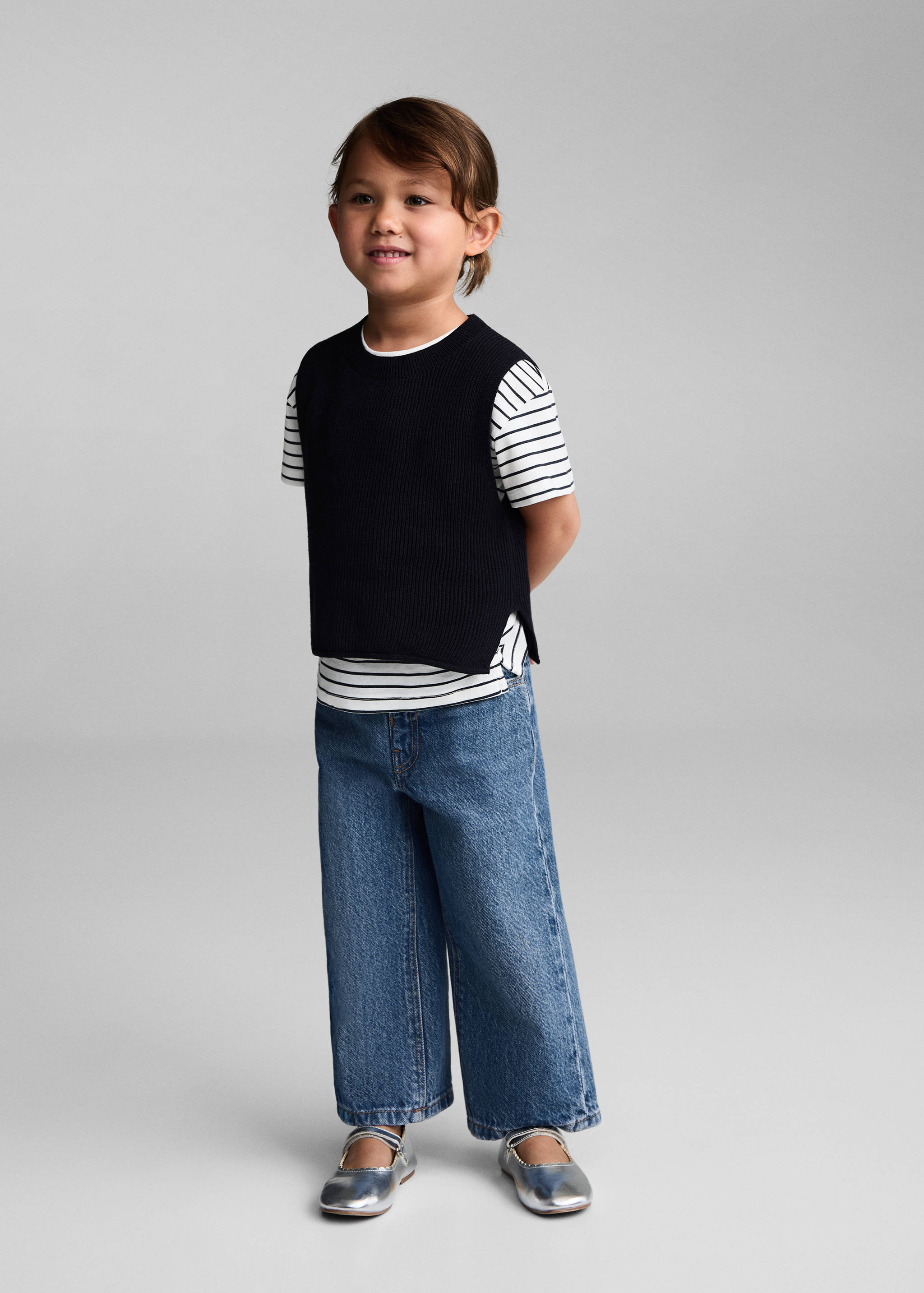Jeans culotte mid-waist comfort - General plane