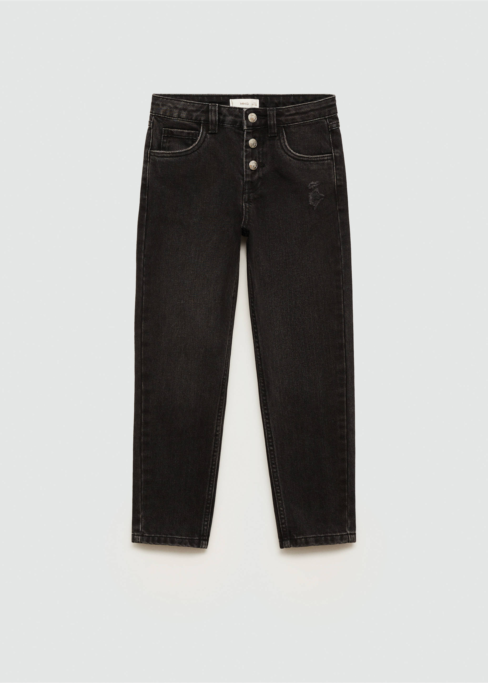 Mom-fit jeans - Article without model, Black denim. Ref: 77003275-00.