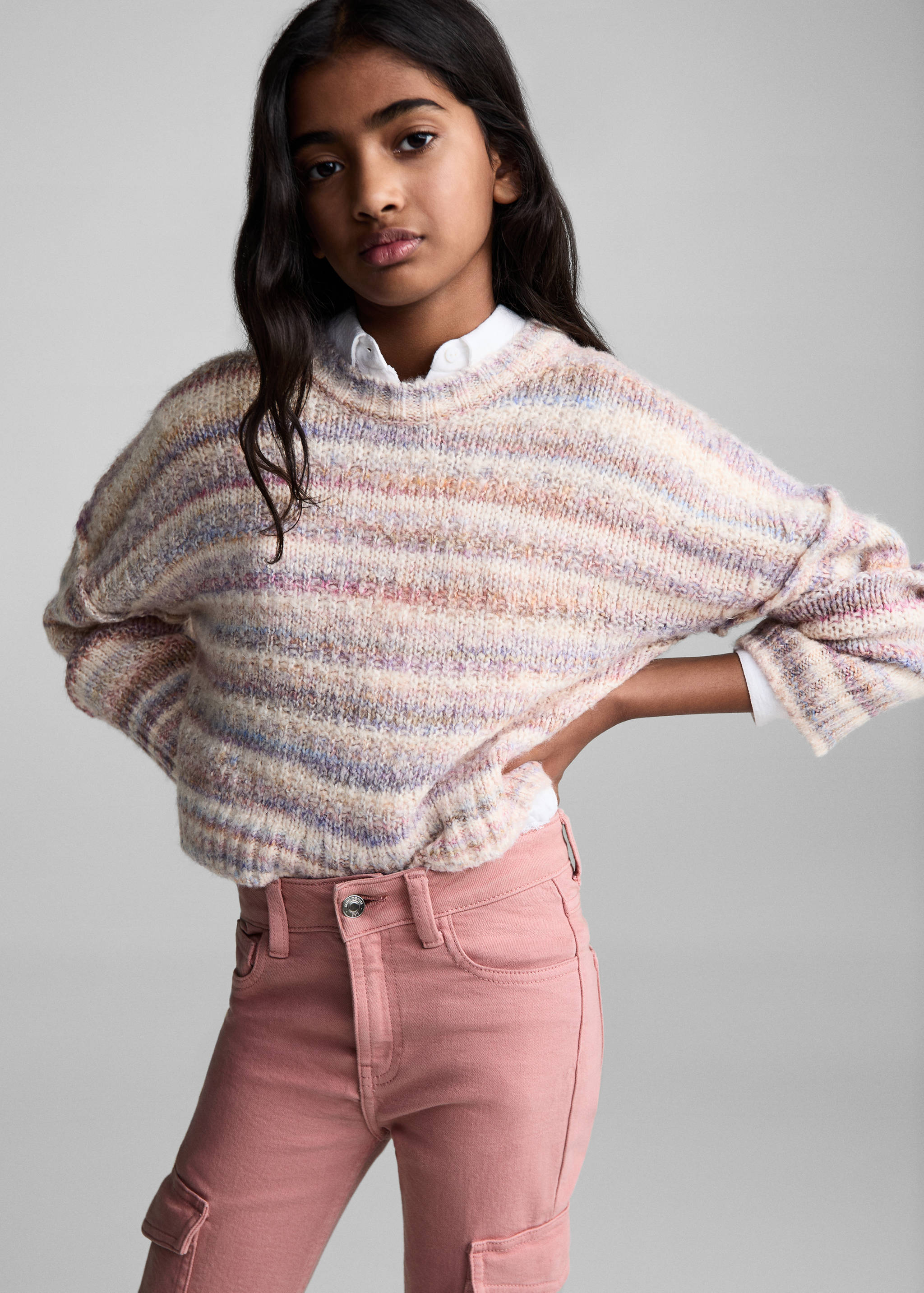 Flared cargo jeans - Medium plane