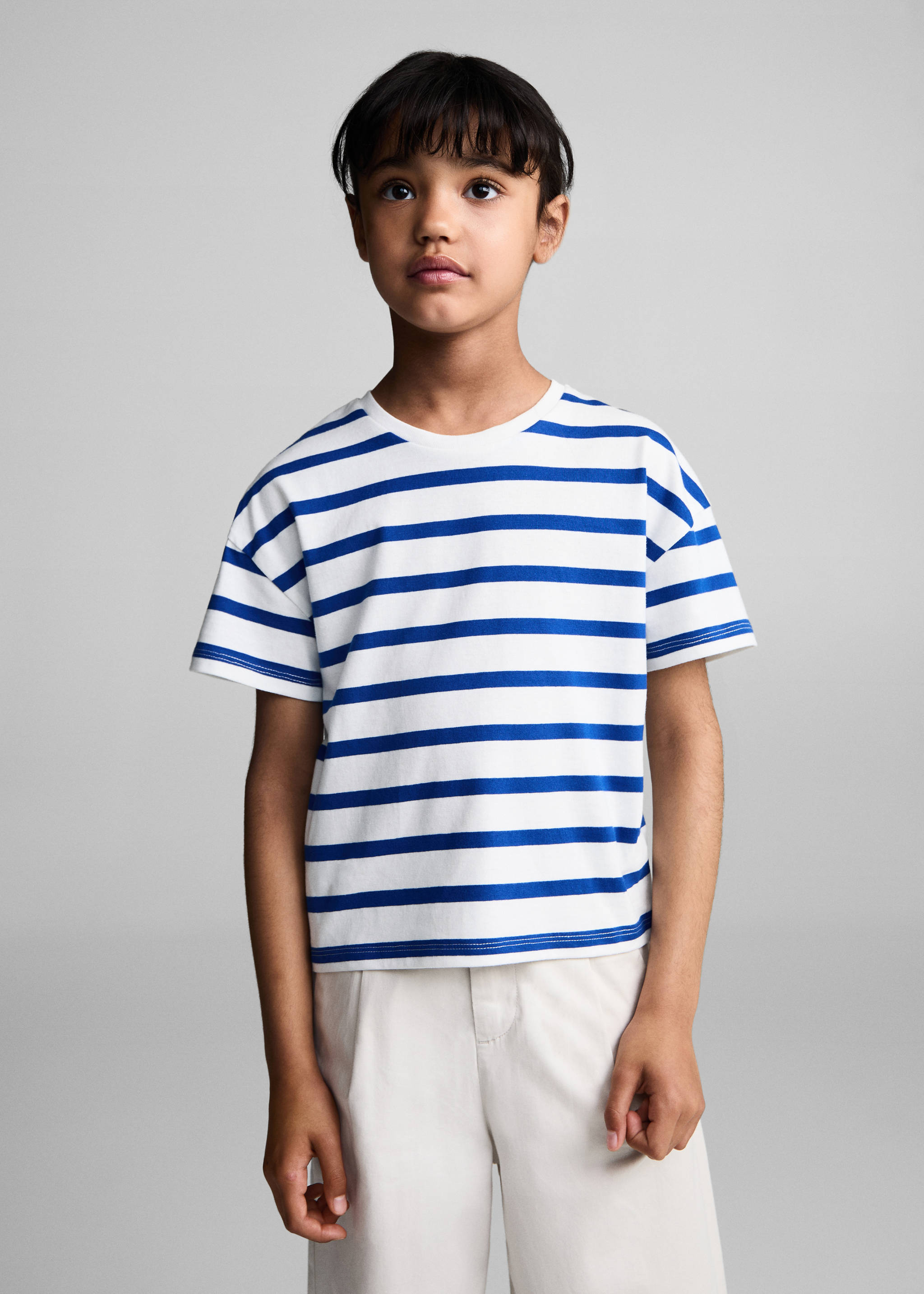 Striped cotton T-shirt - Medium plane