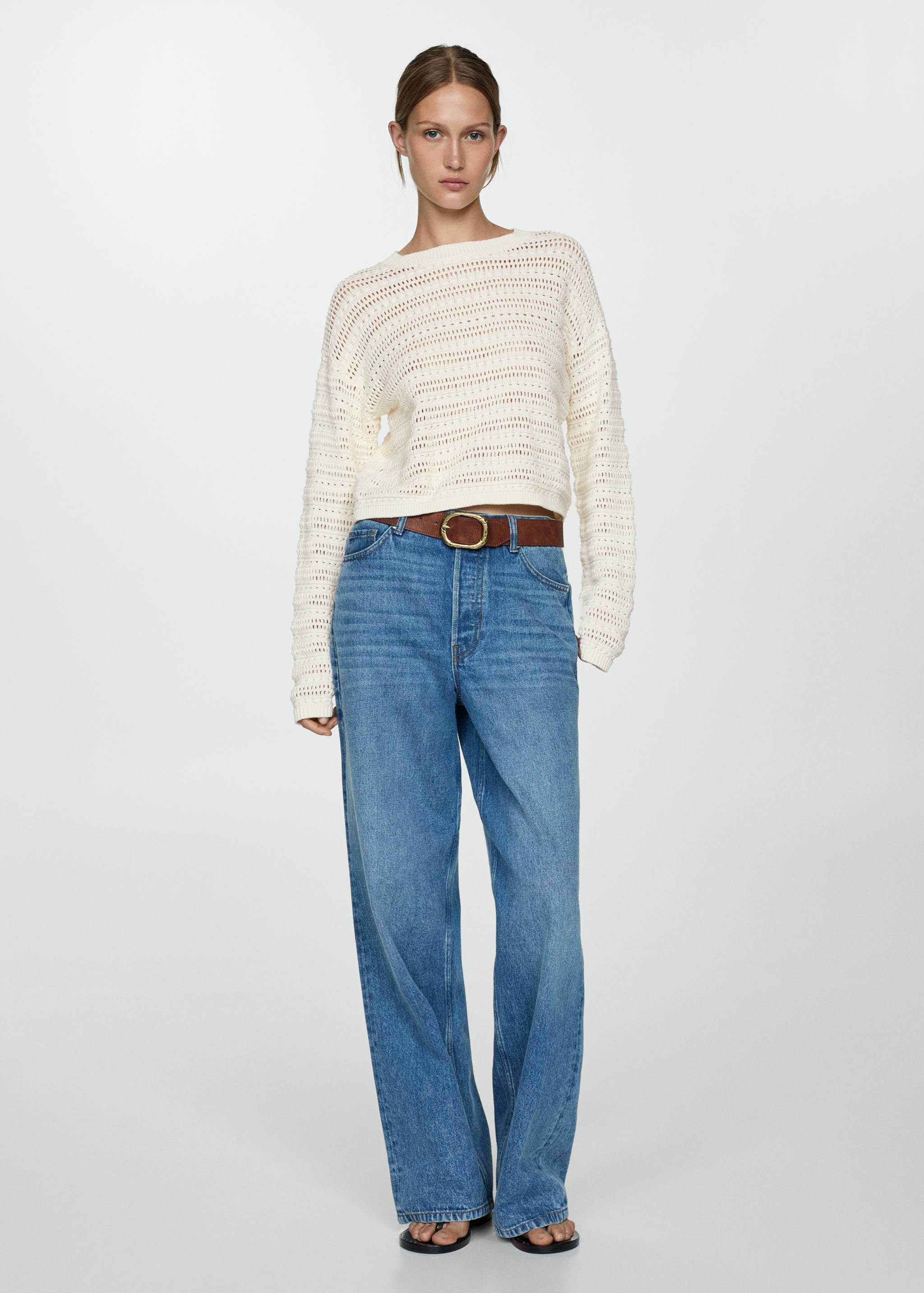 Pullover mit Lochstrickmuster - Allgemeine Ansicht