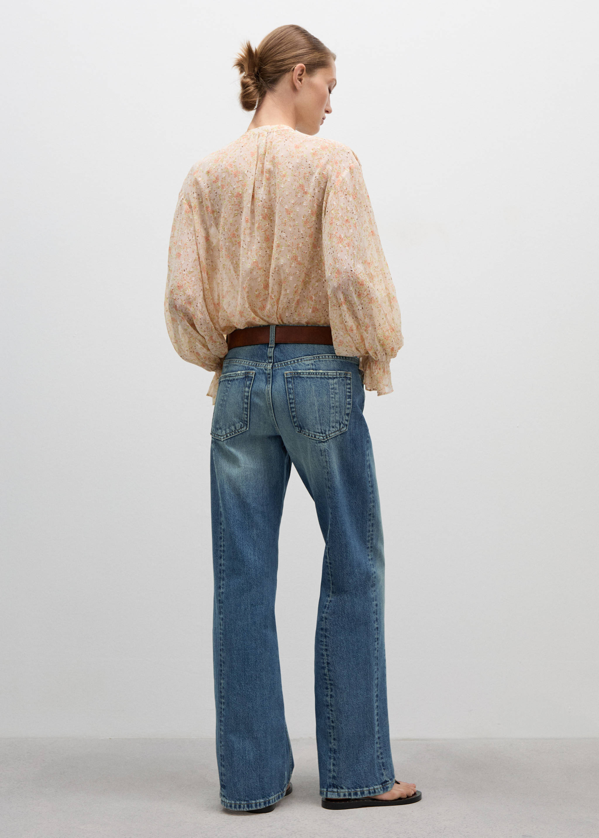 Straight jeans with decorative seams - Reverse of the article