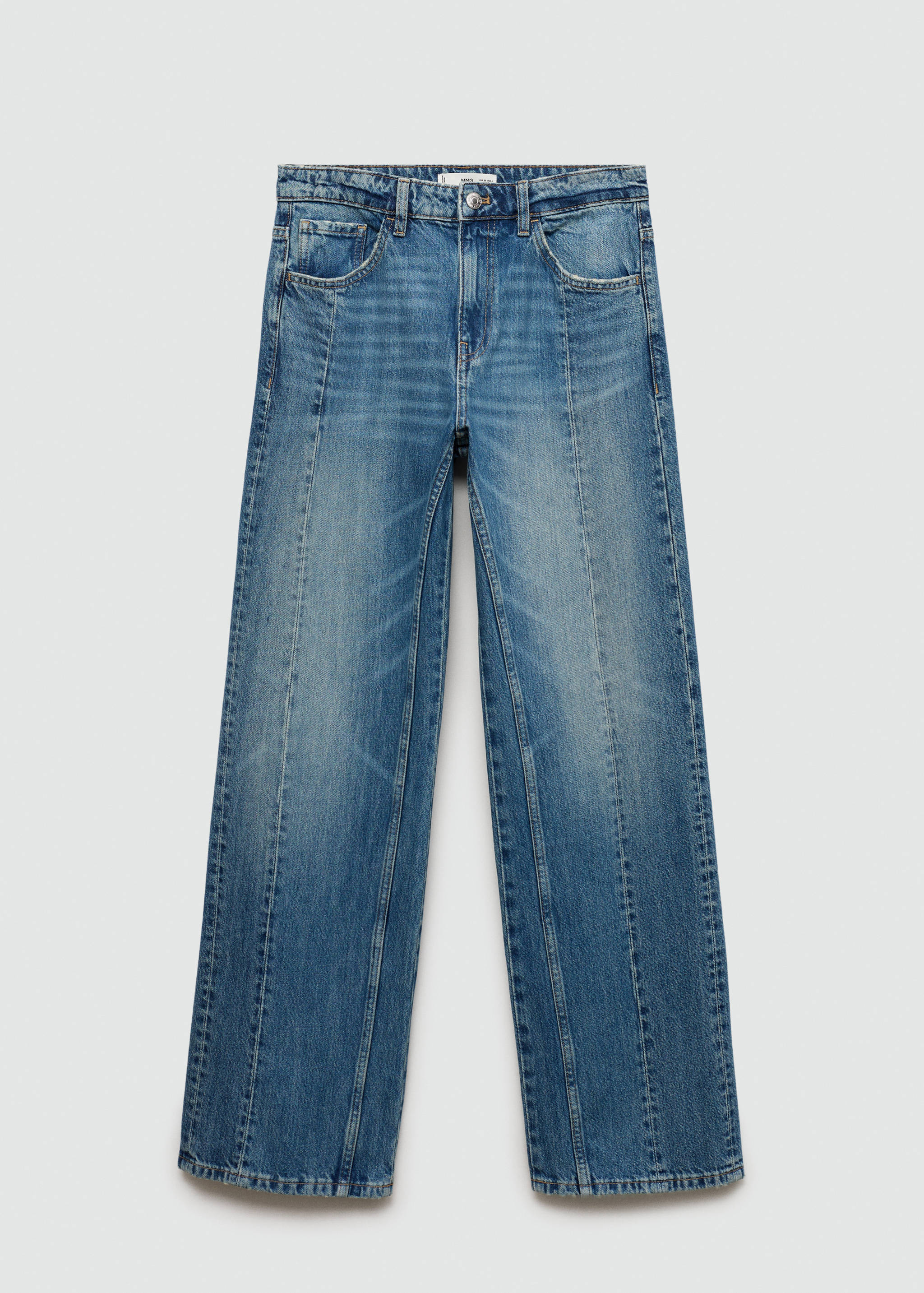 Straight jeans with decorative seams - Article without model