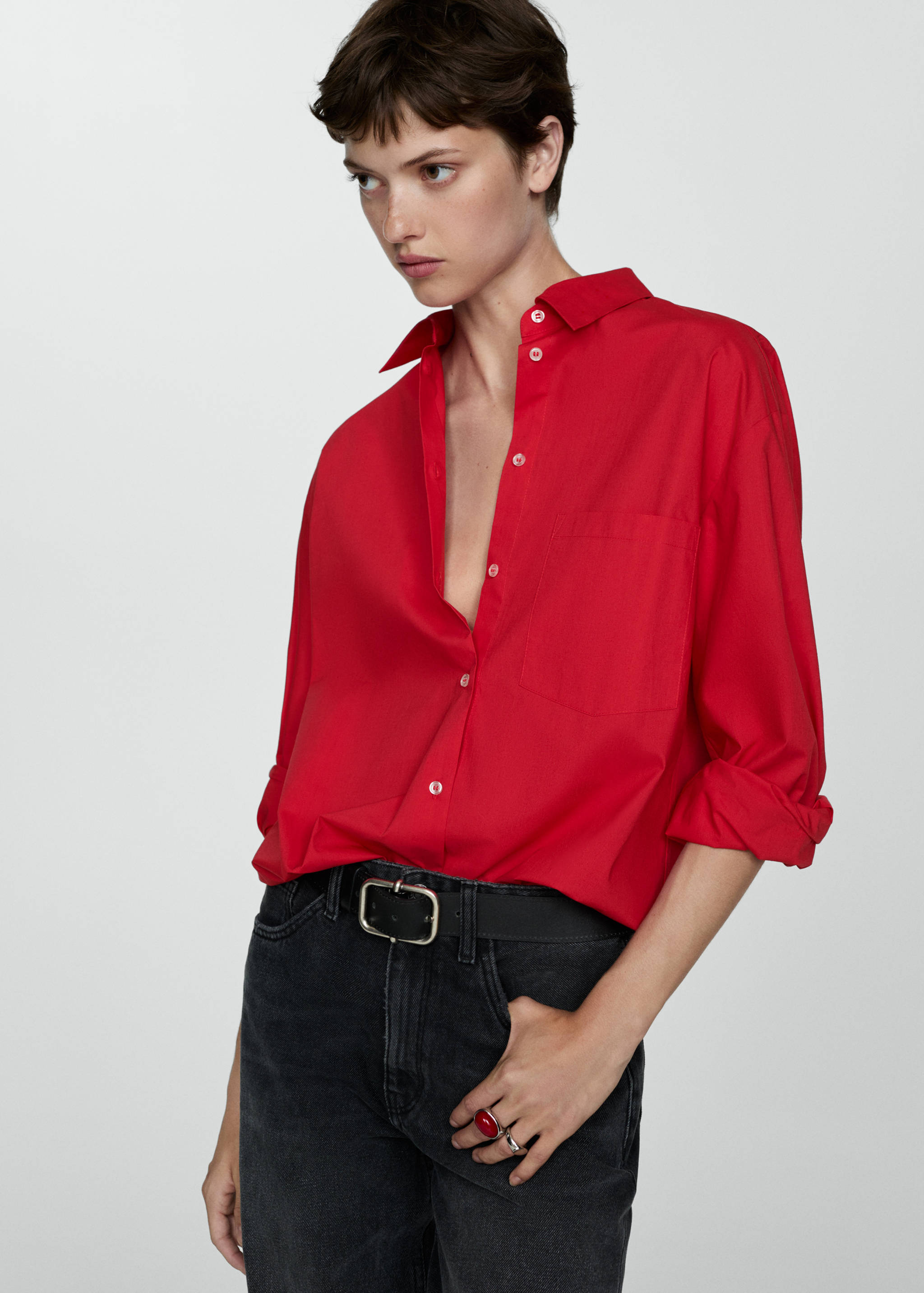 Chemise oversize poches - Plan moyen
