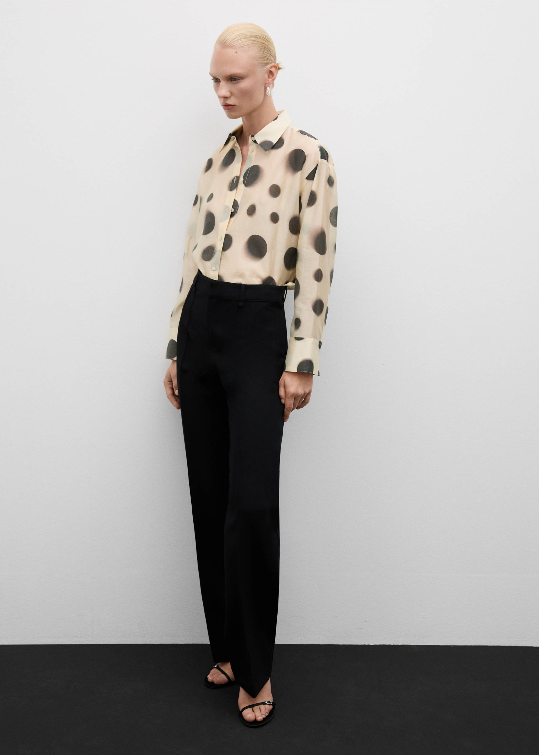 Polka-dot lyocell shirt - Деталь изделия 2, Экрю. Ref: 77004025-00.