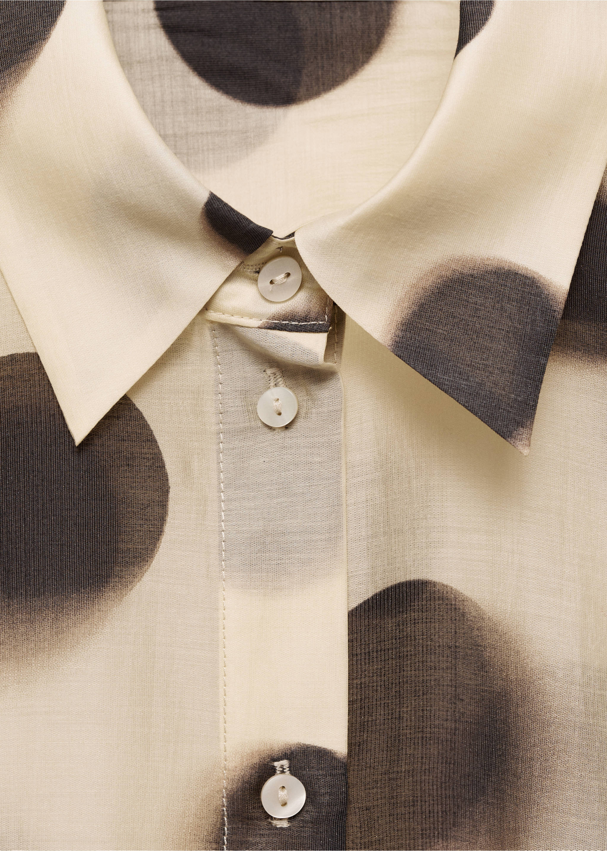 Polka-dot lyocell shirt - Деталь изделия 8, Экрю. Ref: 77004025-00.